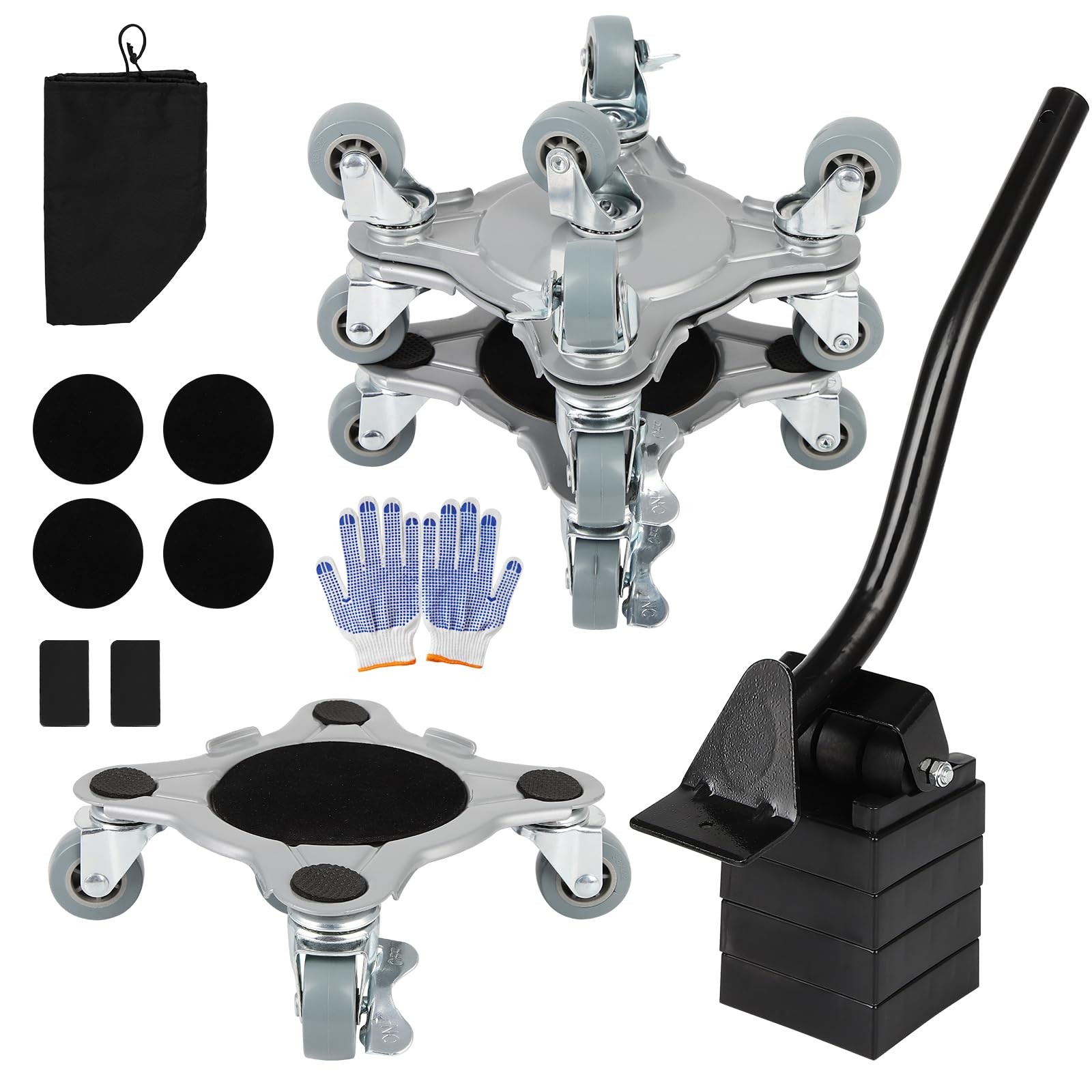 Heavy Duty Furniture Dolly Movers 5 Wheels 3086 LBS Capacity Lift Tool Set