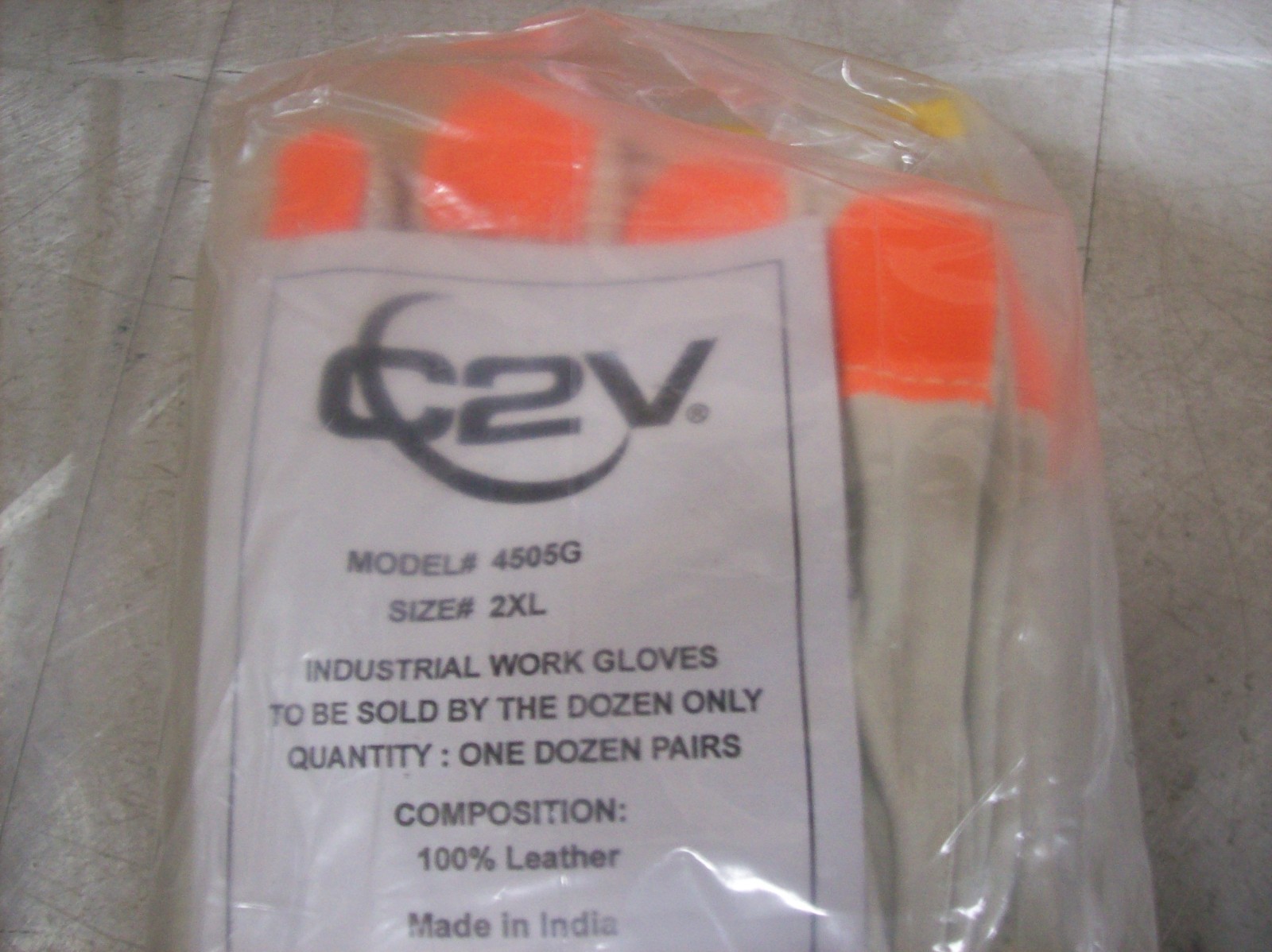 ONE DOZEN C2V Cowhide Leather Gloves 4505G / SIZE 2XL