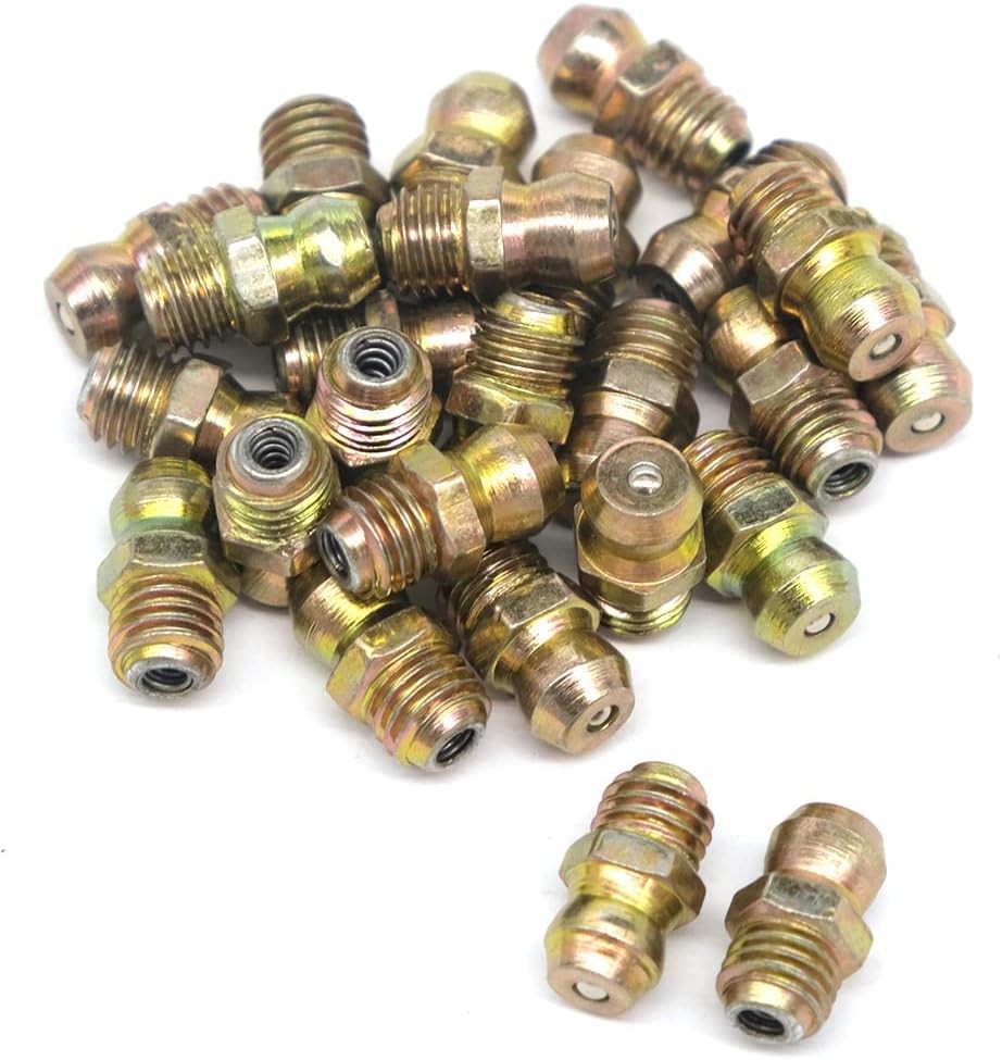 25 Pcs/Set 1/4-28 SAE-LT Copper Taper Thread Grease Zerk 1/4 inch,