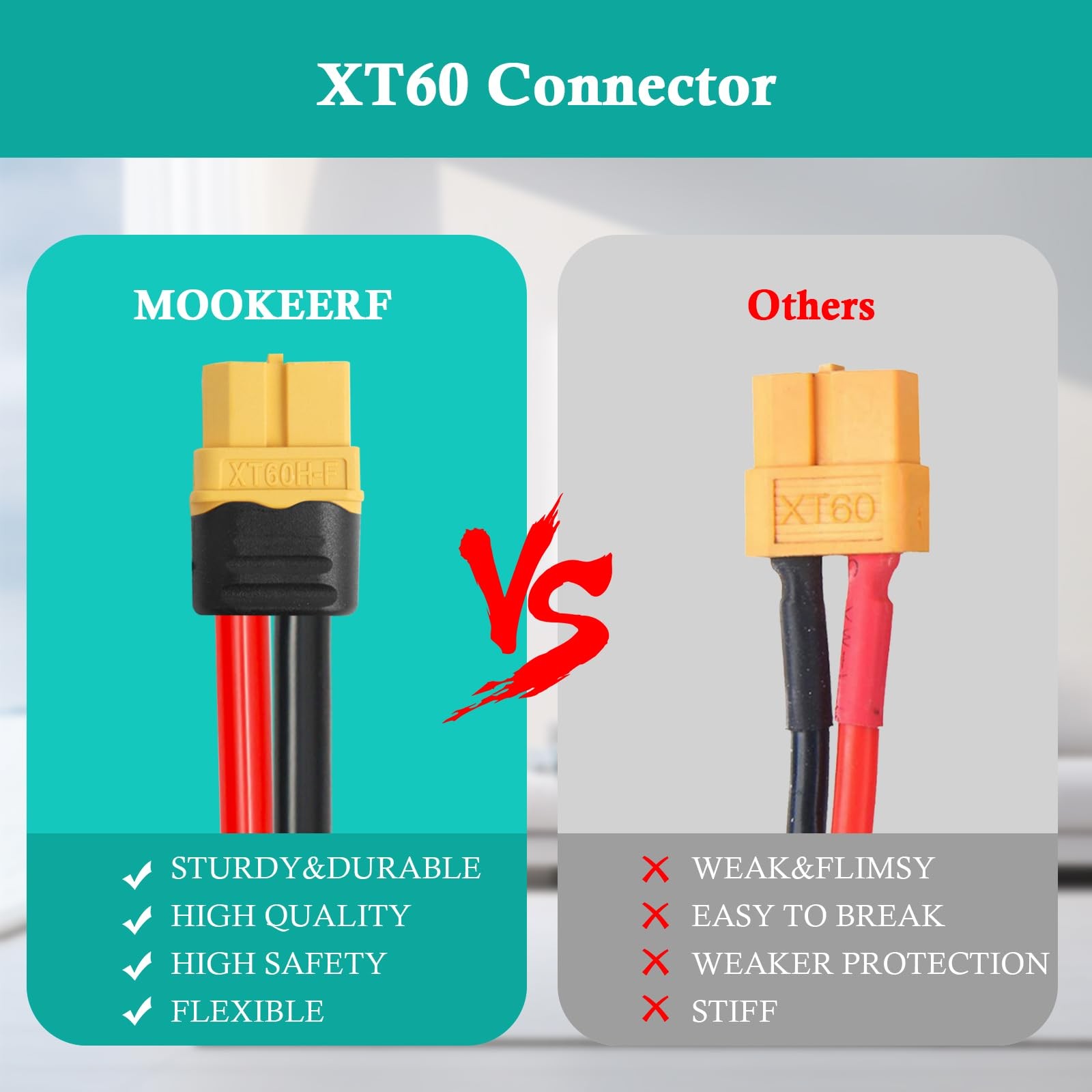 6FT XT60 Female to SAE Cable with SAE Polarity Reverse Adapter for Portable P
