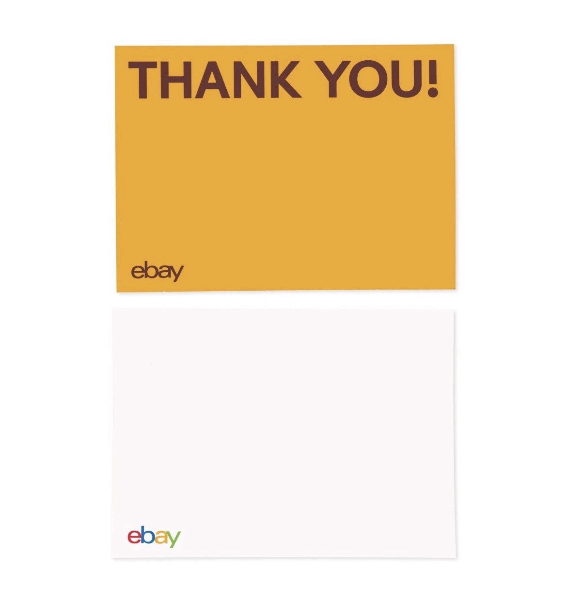 EBAY Thank You Cards Pack of 100 Cards in Red, Blue, Green, Yellow NEW & SEALED