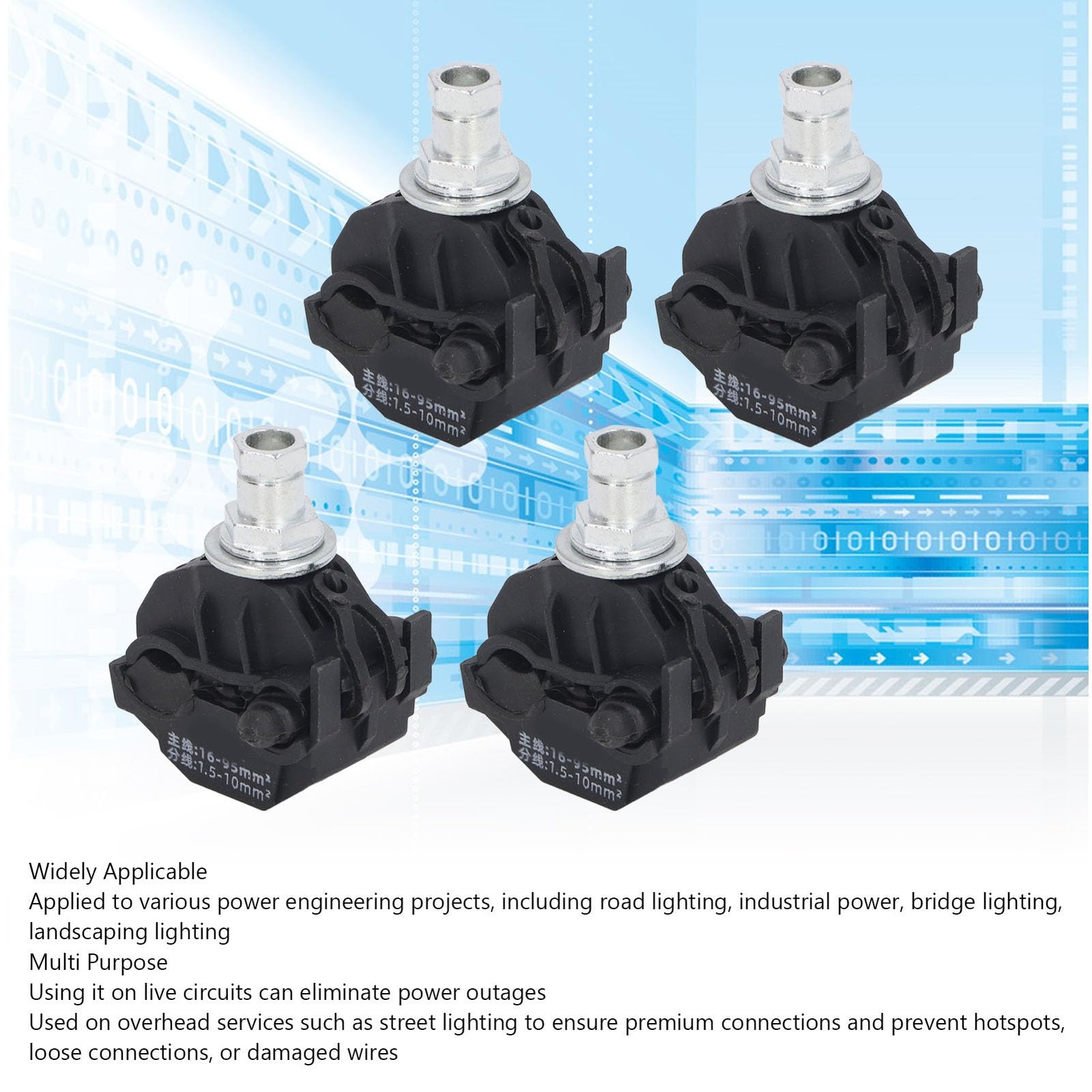 5 Pcs Insulation Piercing Connector, 1KV No Peeling Piercing Clamp High Low V…