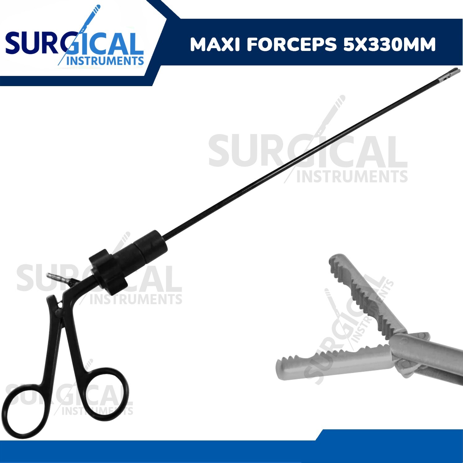 Maxi Forceps 5X330mm Laparoscopic Grasping Grasper Laparoscopy Endoscopy German