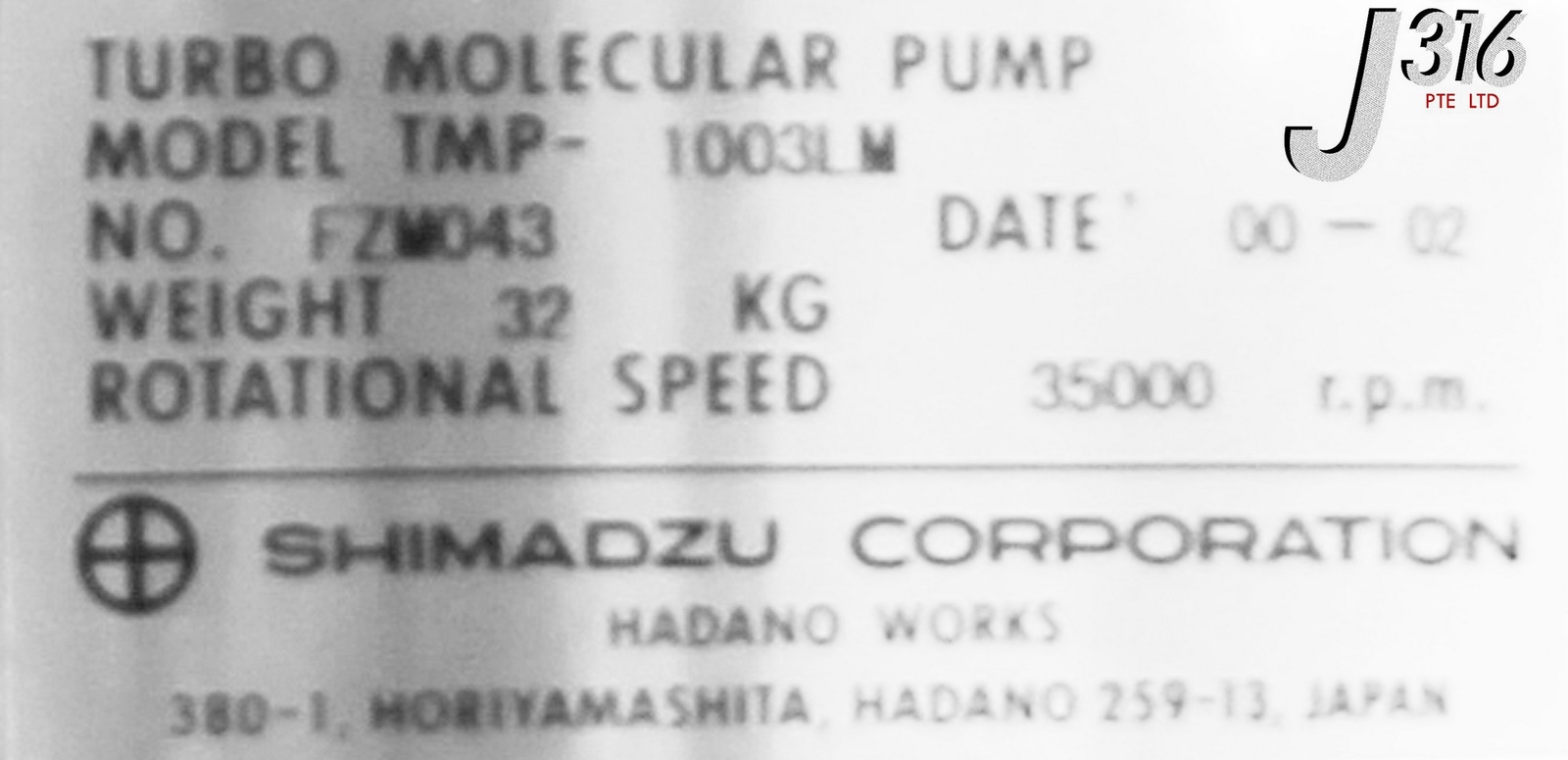 3675 SHIMADZU TURBO PUMP W/ ULVAC CRYOGENICS SUPER TMP-1003LM