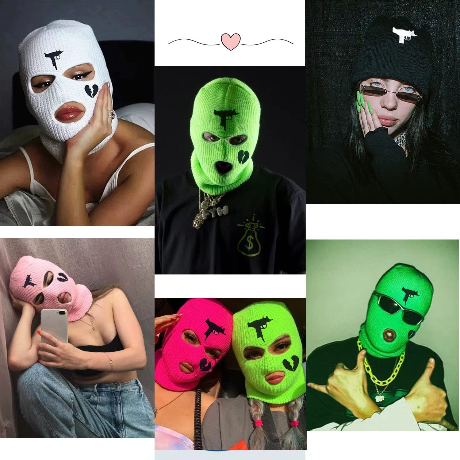 3 Hole UZI Balaclava Knitted Full Face Cover Ski Mask One Size, Apricot
