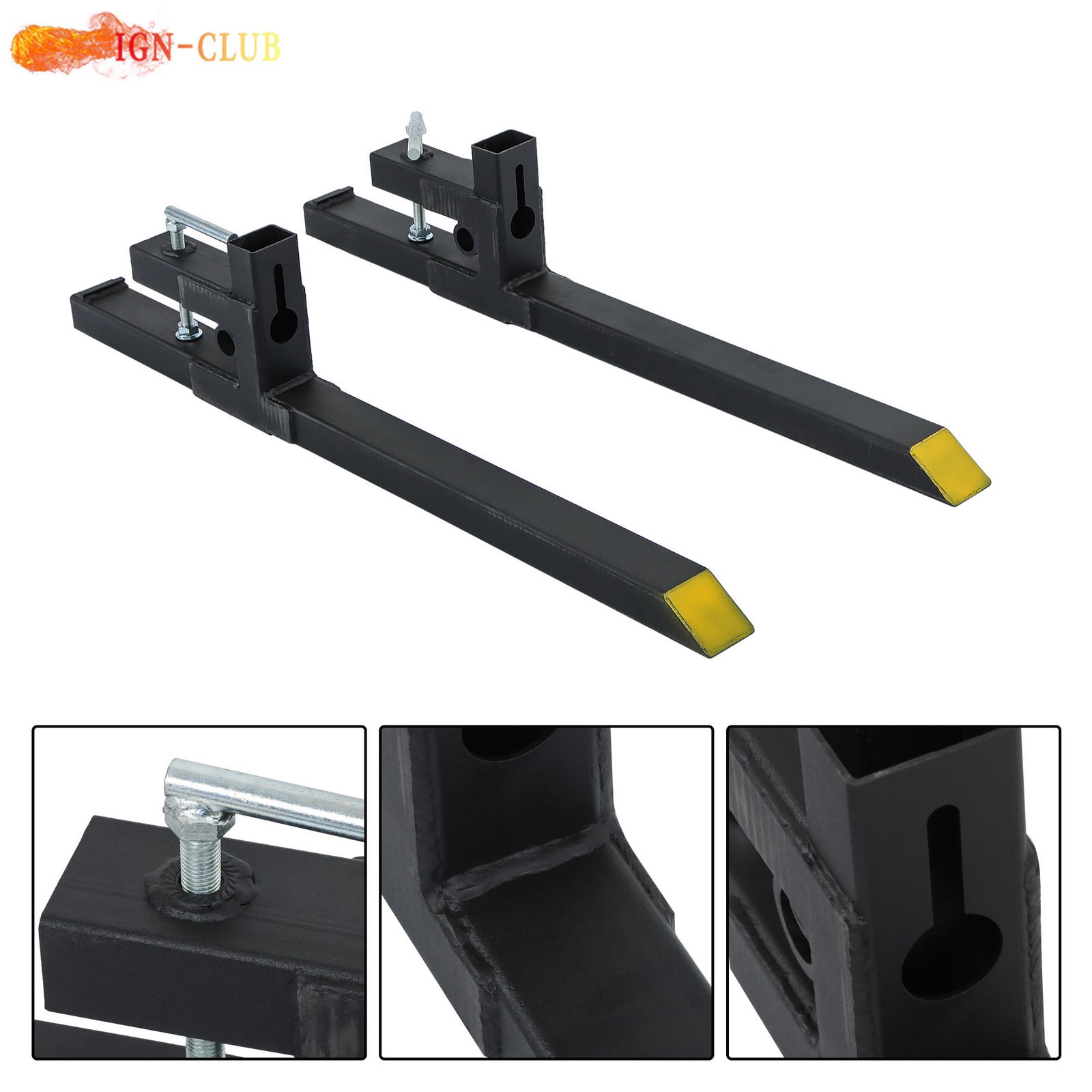 Clamp on Pallet Forks Tractor Forks Heavy Duty Bucket Fork 43″ 2000 lbs