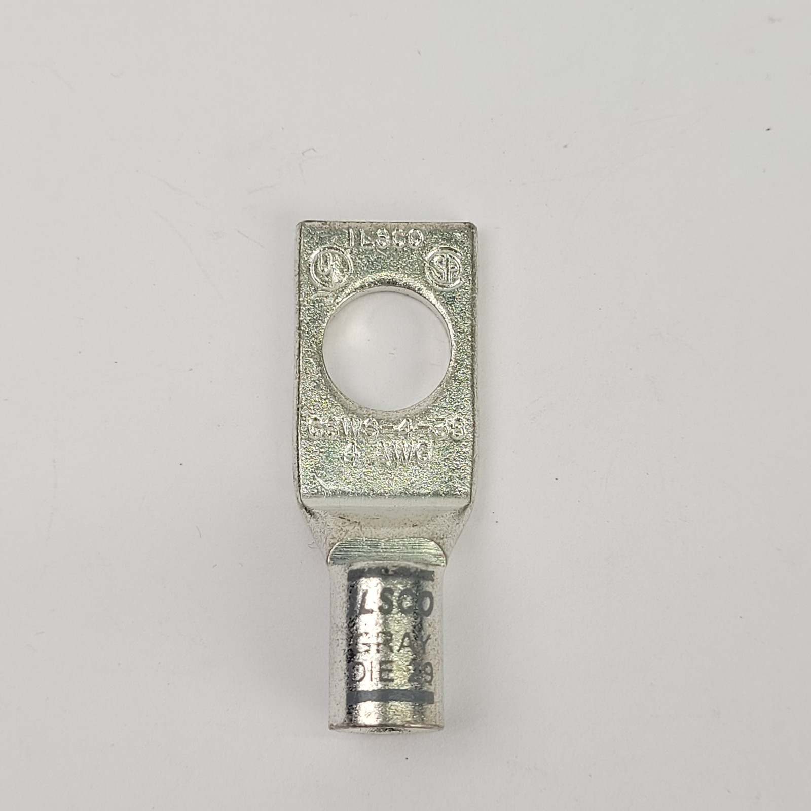 Lot of 10- ILSCO CSWS-4-38 Copper Compression Lug, 4 AWG 13/32 T UL CSA – USED