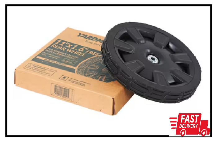 YARDMAX Replacement Free/Non-Drive Rear Wheel 11 in X 1.6 in for Lawn Mowers