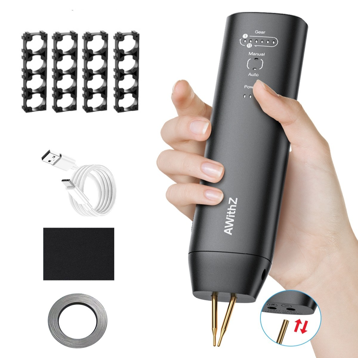 AWithZ H1 Portable Handheld Spot Welder 11 Gears for 18650 Battery DIY Welding