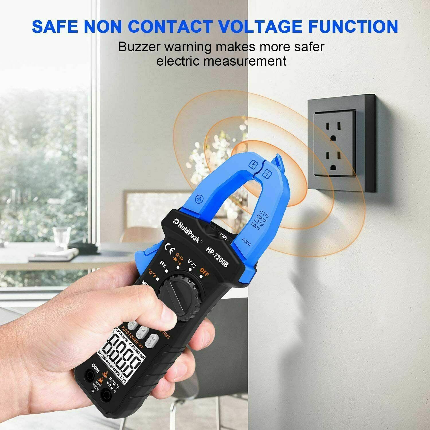 HoldPeak True RMS Digital Auto-Ranging 6000 Counts Clamp Meter 60A 400V AC DC US