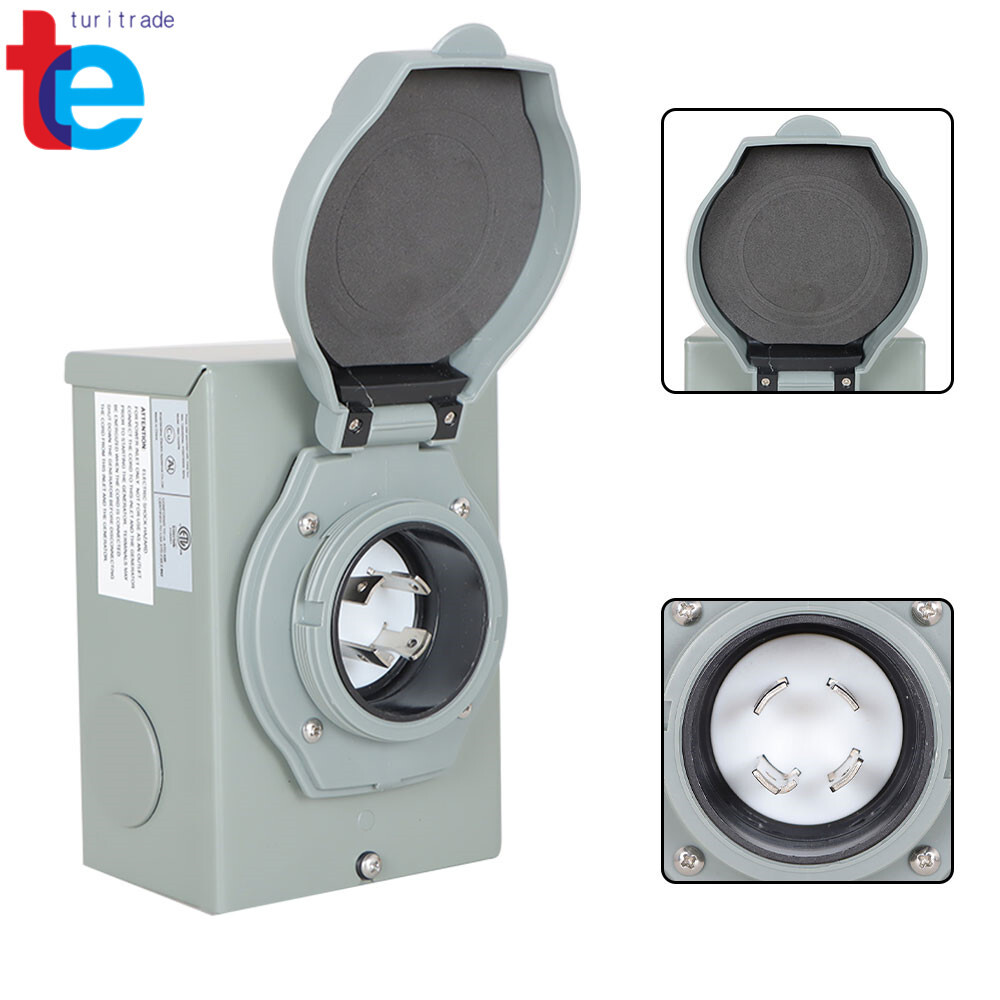Generator Inlet Box 30 Amp Power Inlet Box L14-30P ETL Listed 4 Prongs