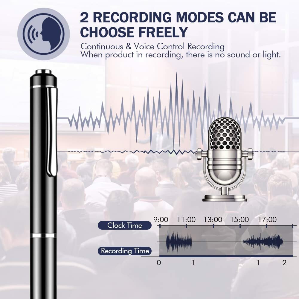 32GB Spy Digital Audio Recorder Voice Activated Dictaphone Mp3 Lecture Recorder