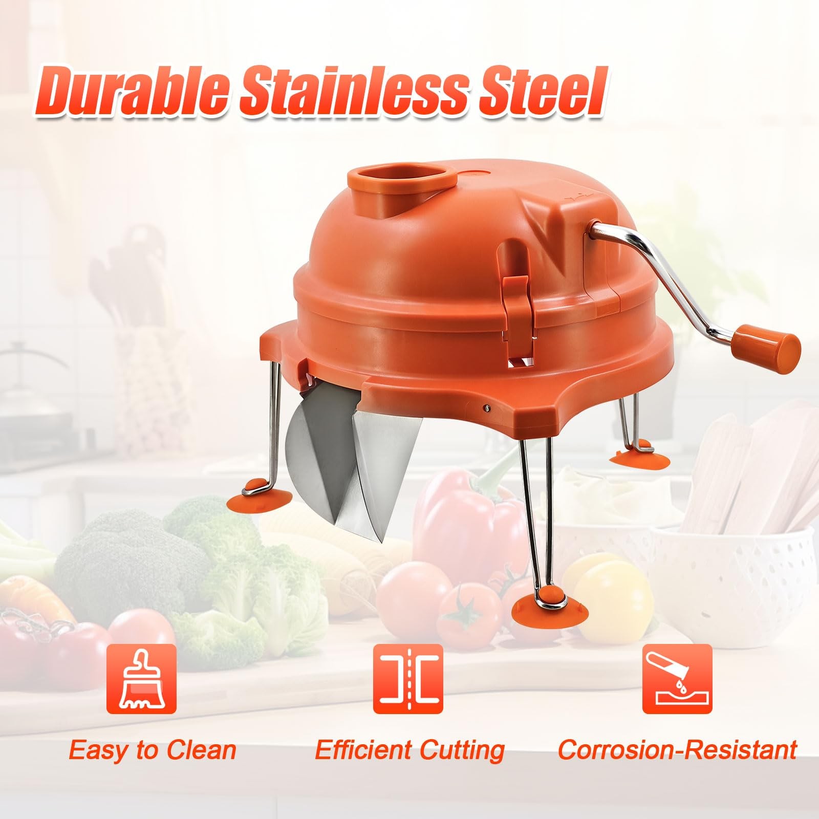 CL003 Commercial Vegetable Dicer,1/4″ x 1/4″ dynacube 1/4′ x 1/4′, Orange