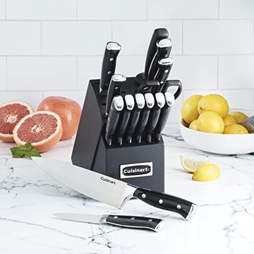 Cuisinart 15-Pc Forged Triple Rivet Knife Set with Block High Carbon Steel