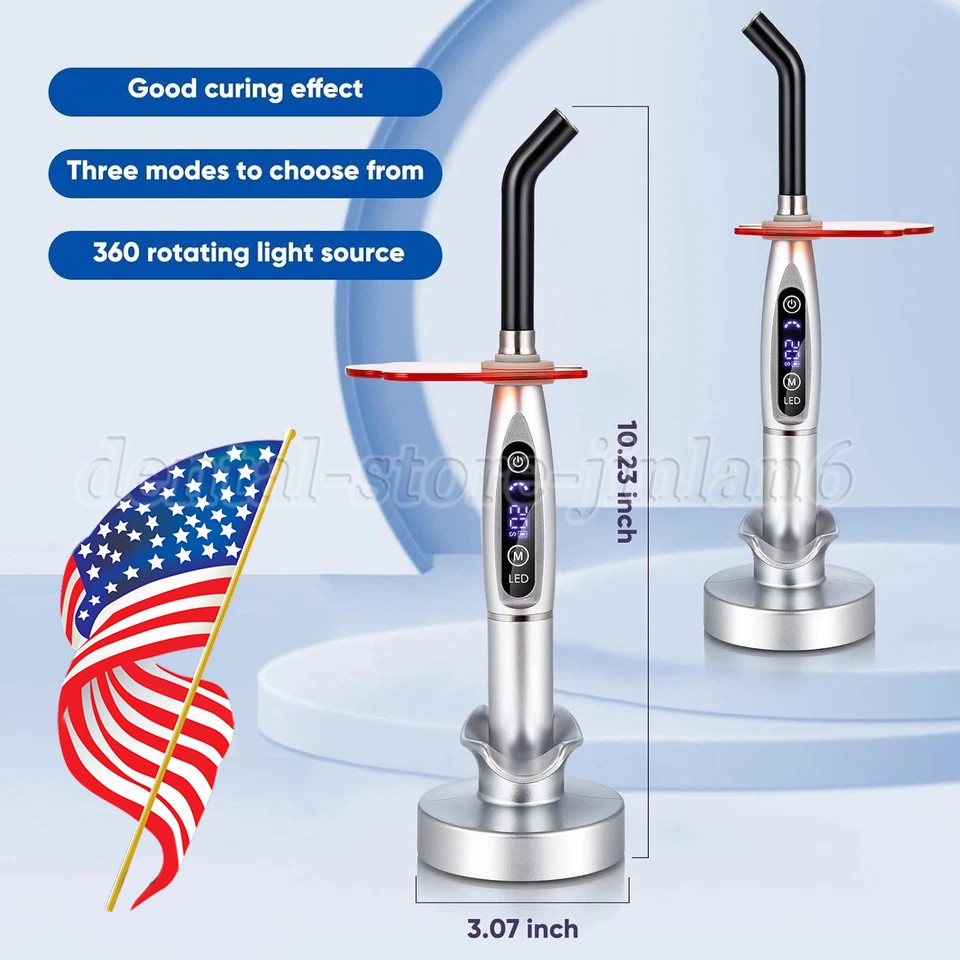 Dental Wireless Cordless LED Cure Curing Light Lamp 2000mw 5W Tool Resin Cure