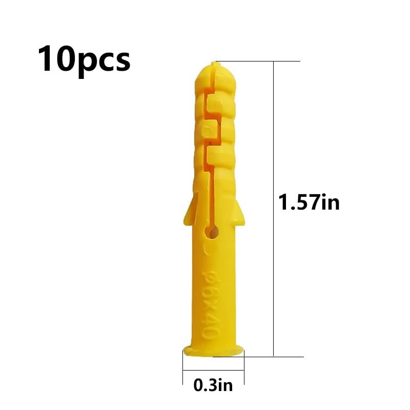 Wensilon (274 pcs) Plastic Drywall Wall Anchors Kit with Screws， Concrete