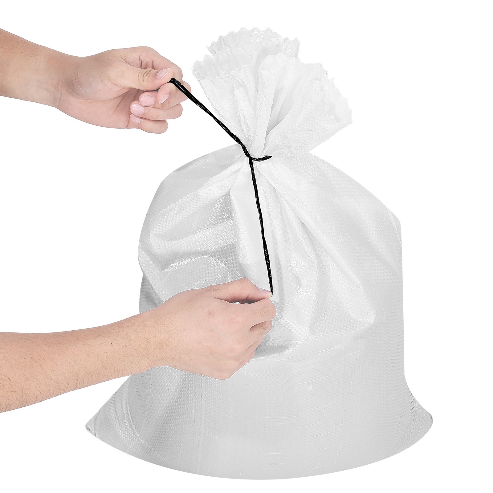 Uimoso 50 Pack Sandbags 16″ x 26″ with Ties, 50lb Capacity Durable Flood Bags
