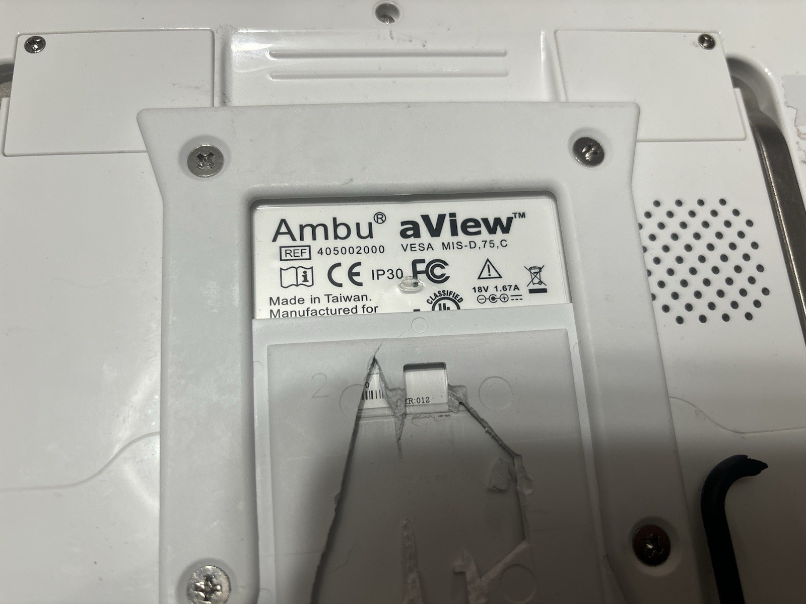 Lot Of 3 Ambu aView 405002000 Touchscreen Monitor No Power Supply