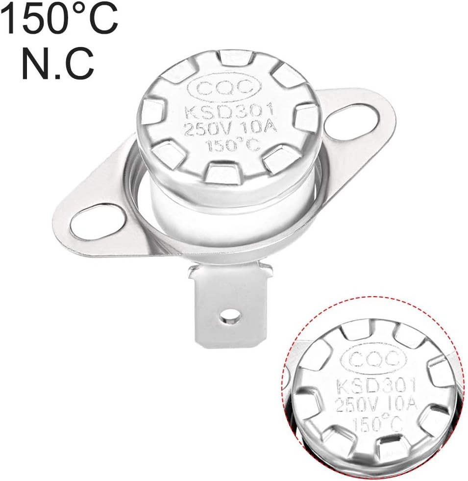 KSD301 Thermostat 150°C 302°F 10A Normally Closed N.C Adjust Snap Disc