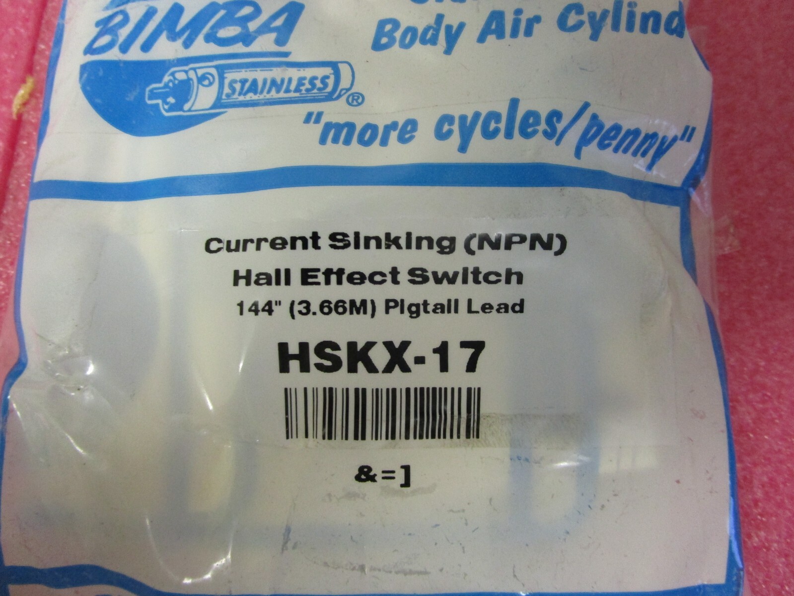 NEW SEALED! Bimba HSKX-17 Current Sinking (NPN) Hall Effect Switch – Stainless