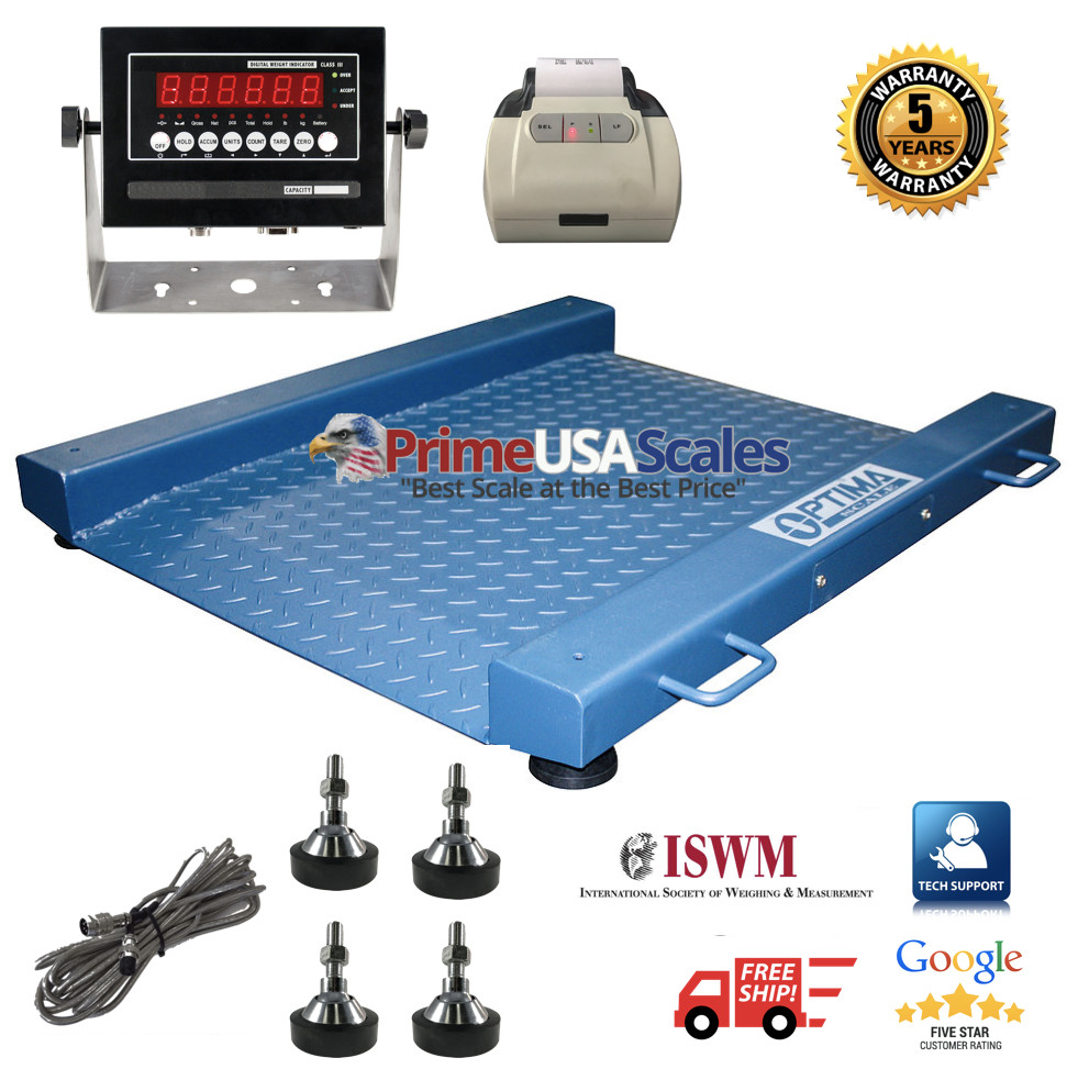 OP-917 Drum Floor Scale with PRINTER Legal for trade 2,000 lb x .5 lb