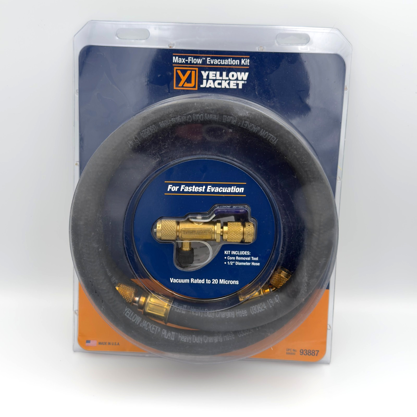 Yellow Jacket 93887 MaxFlow Evacuation Hose Kit 3/8″ x 1/4″ 45° NEW