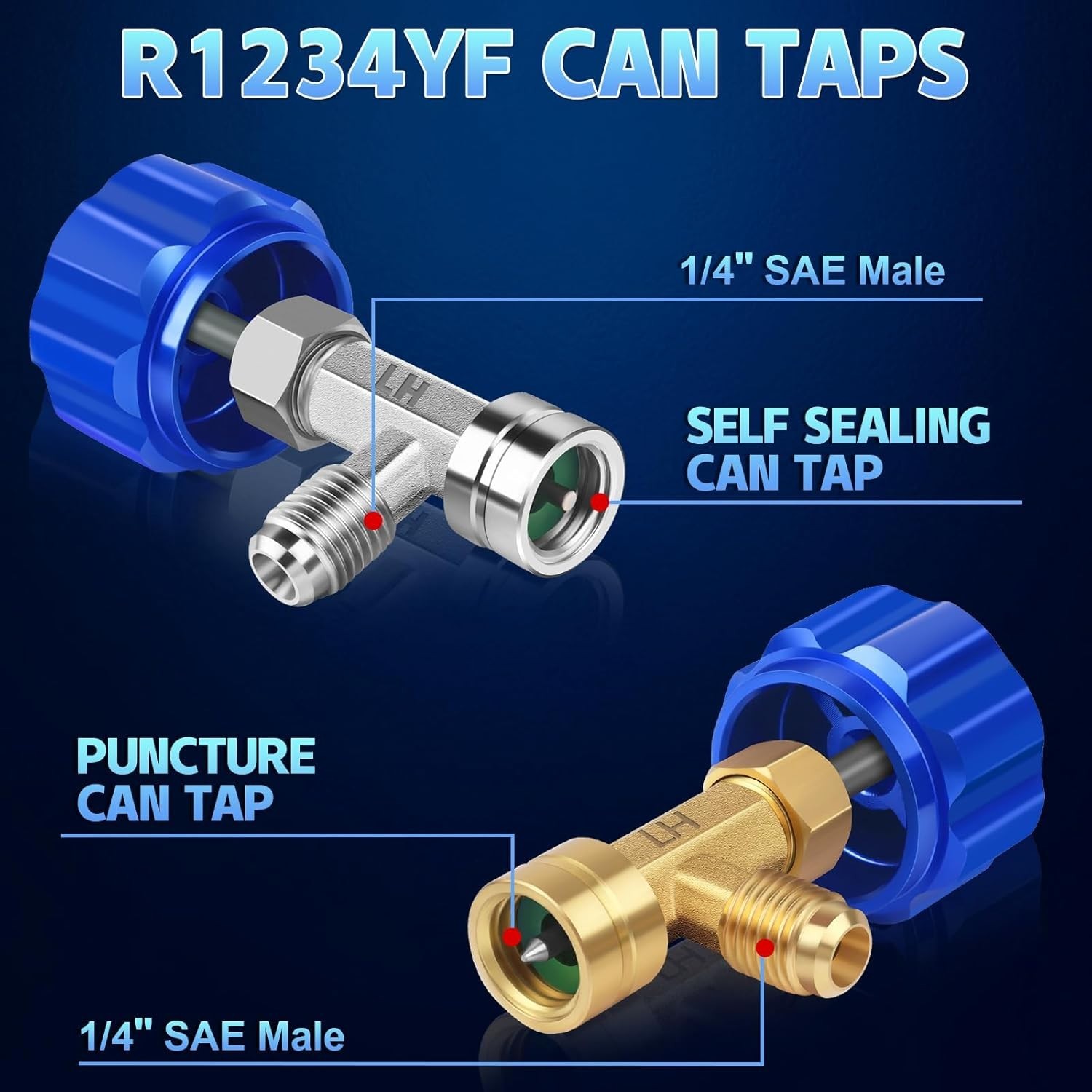 Can Tap, R1234YF Self-Sealing and Puncture Style Can Tap Valve with Tank Ada