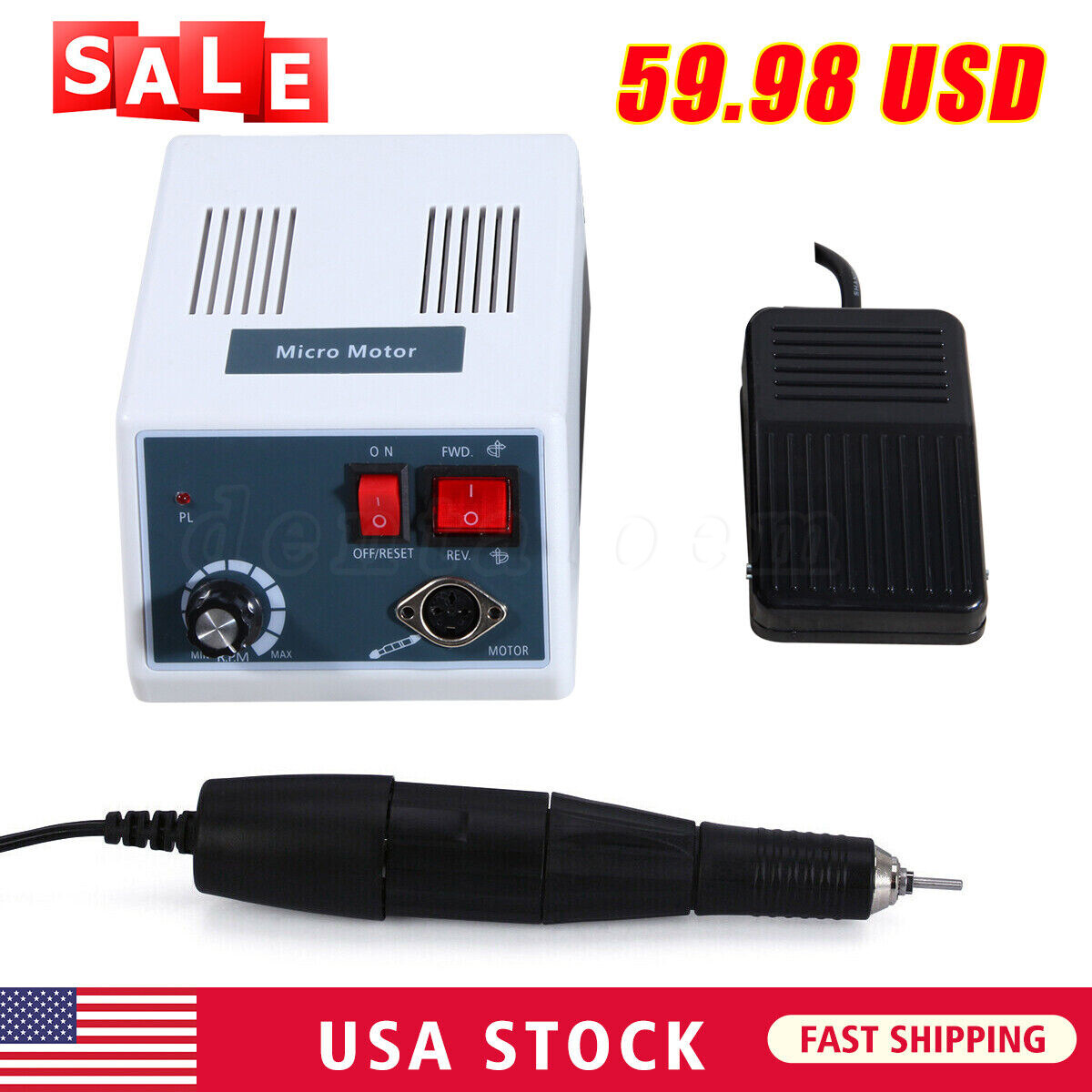 Dental Lab Marathon Electric Micromotor Polishing Unit & 35K rpm Motor Handpiece
