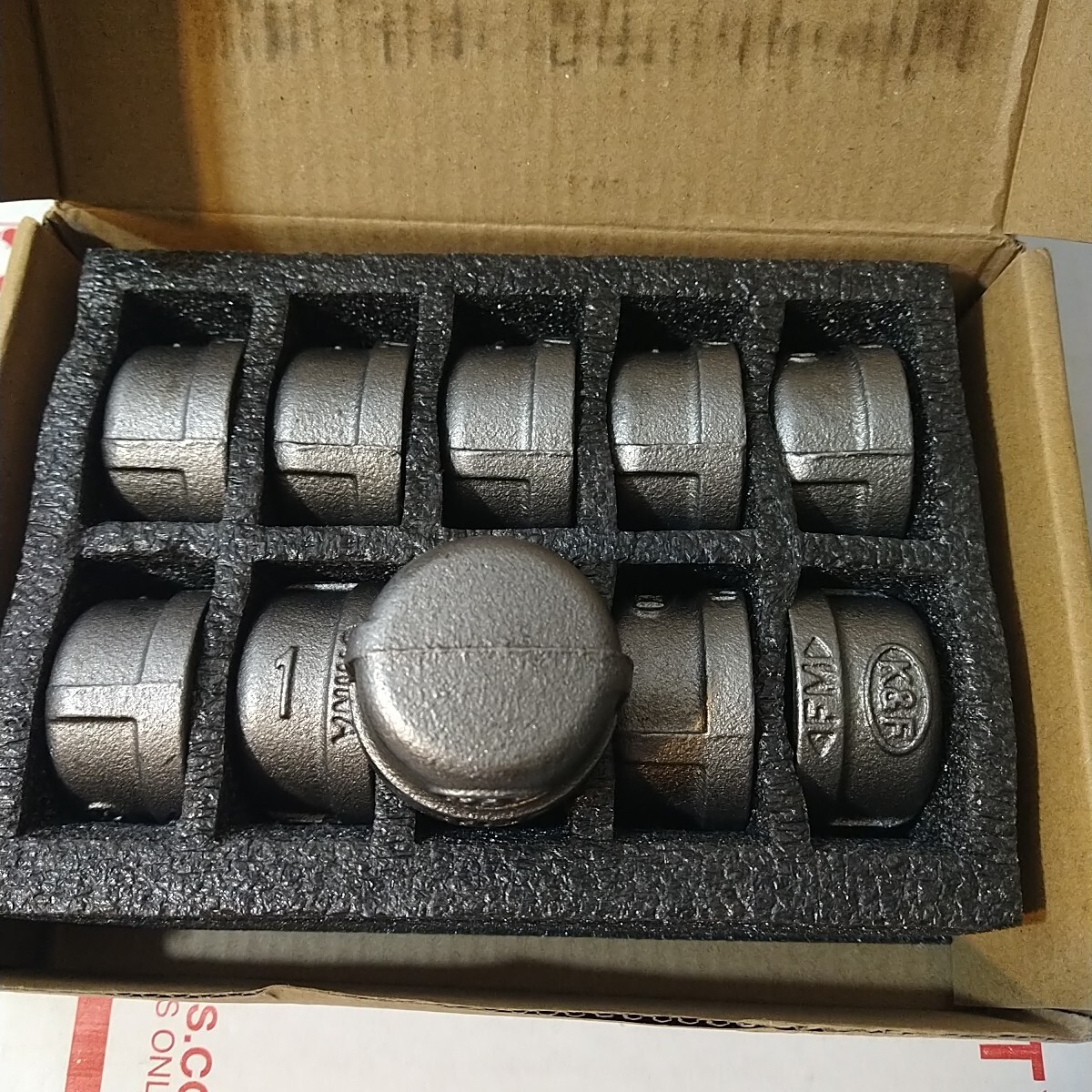 10 PACK 1″ Pipe Fitting Cap Gray Malleable Iron Cast Pipe Caps for Shelf Bracket