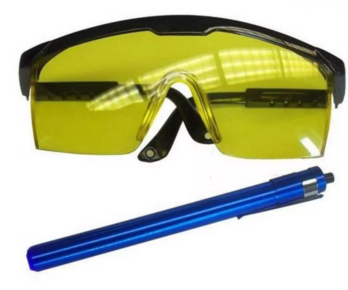 Refrigerant Leak Detector Dye Inject w/ Blacklight + Glasses (1 Pack)