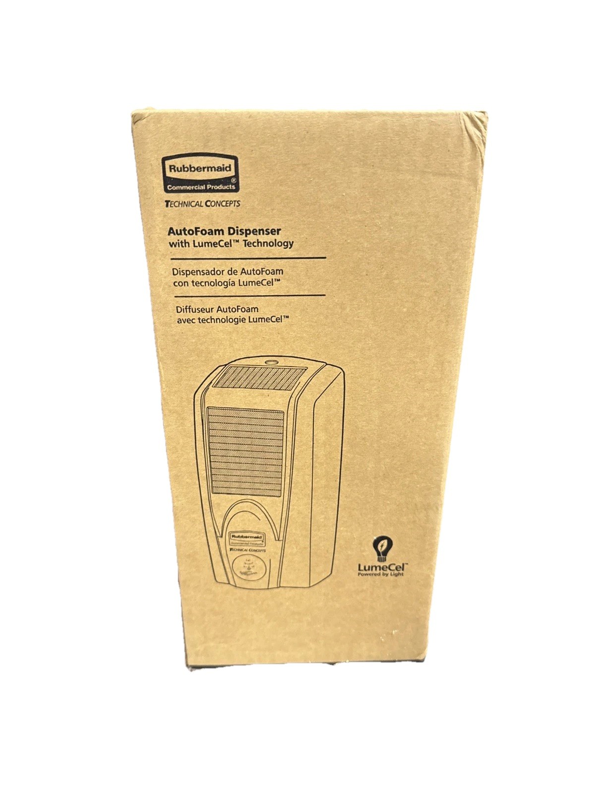 RUBBERMAID 1980826 Lumecel Plastic AutoFoam Foam Soap Dispenser Black/Chrome
