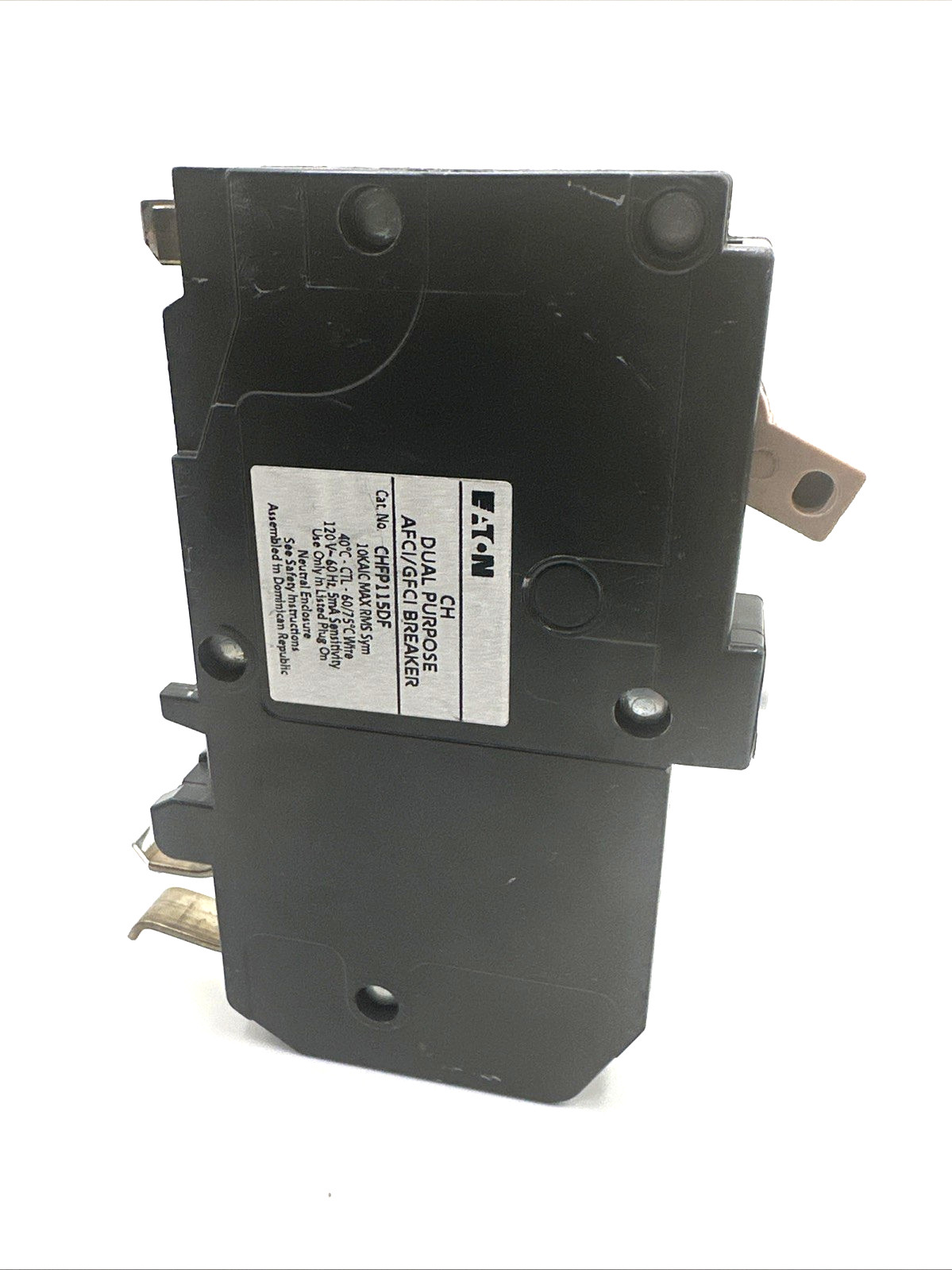 Eaton CHFP115DF 15Amp 1 Pole 120V Plug In Neutral Dual Purpose AFCI GFCI Breaker