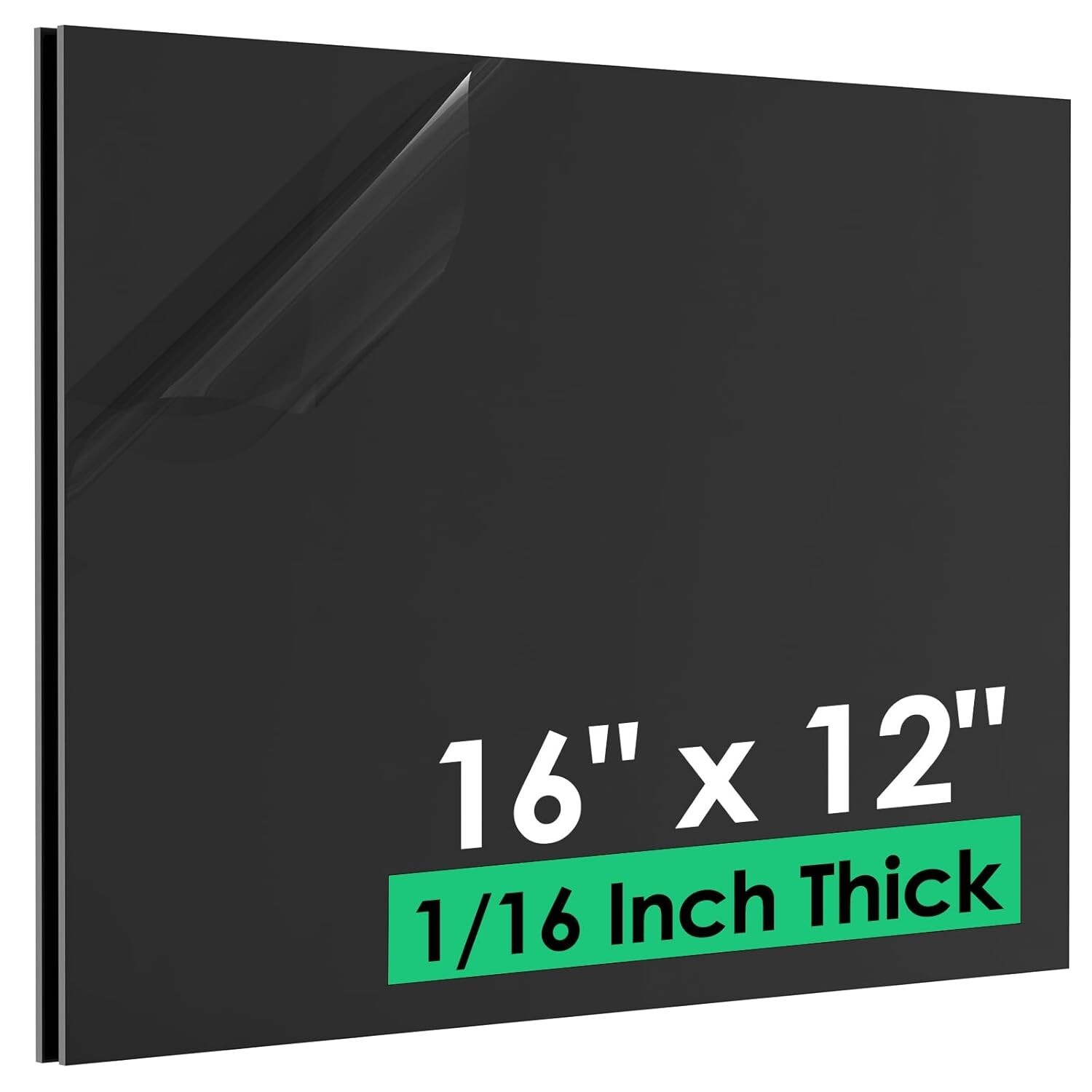 ABS Plastic Sheet 1/16 Inch Thick 16 x 12 2 Pack Black Plastic Sheet Rigid