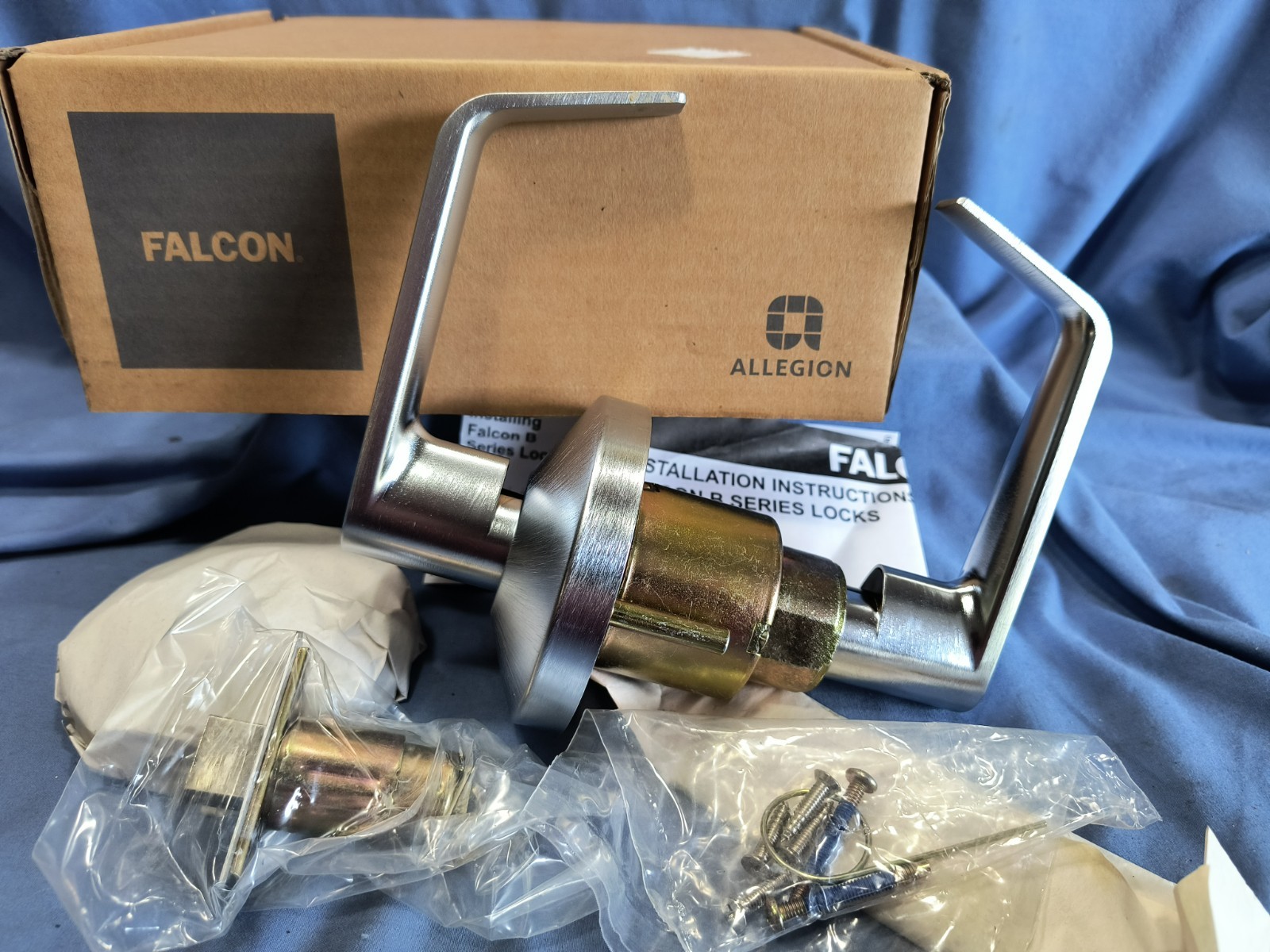 NOS Allegion Falcon B101S Dane 626 Grade 2 Passage Lever Door Knob Set ADA 3 Hr