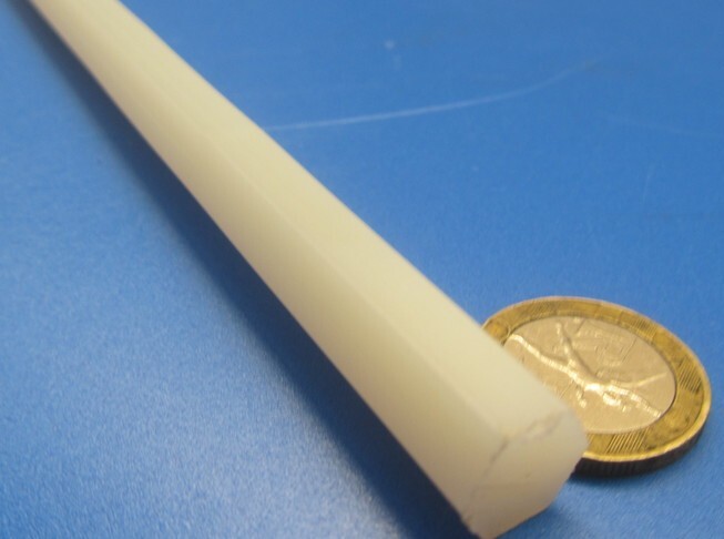 Nylon 6/6 Natural Tint Hex Rod 7/16″ (.437″) Hex x 12″ Length