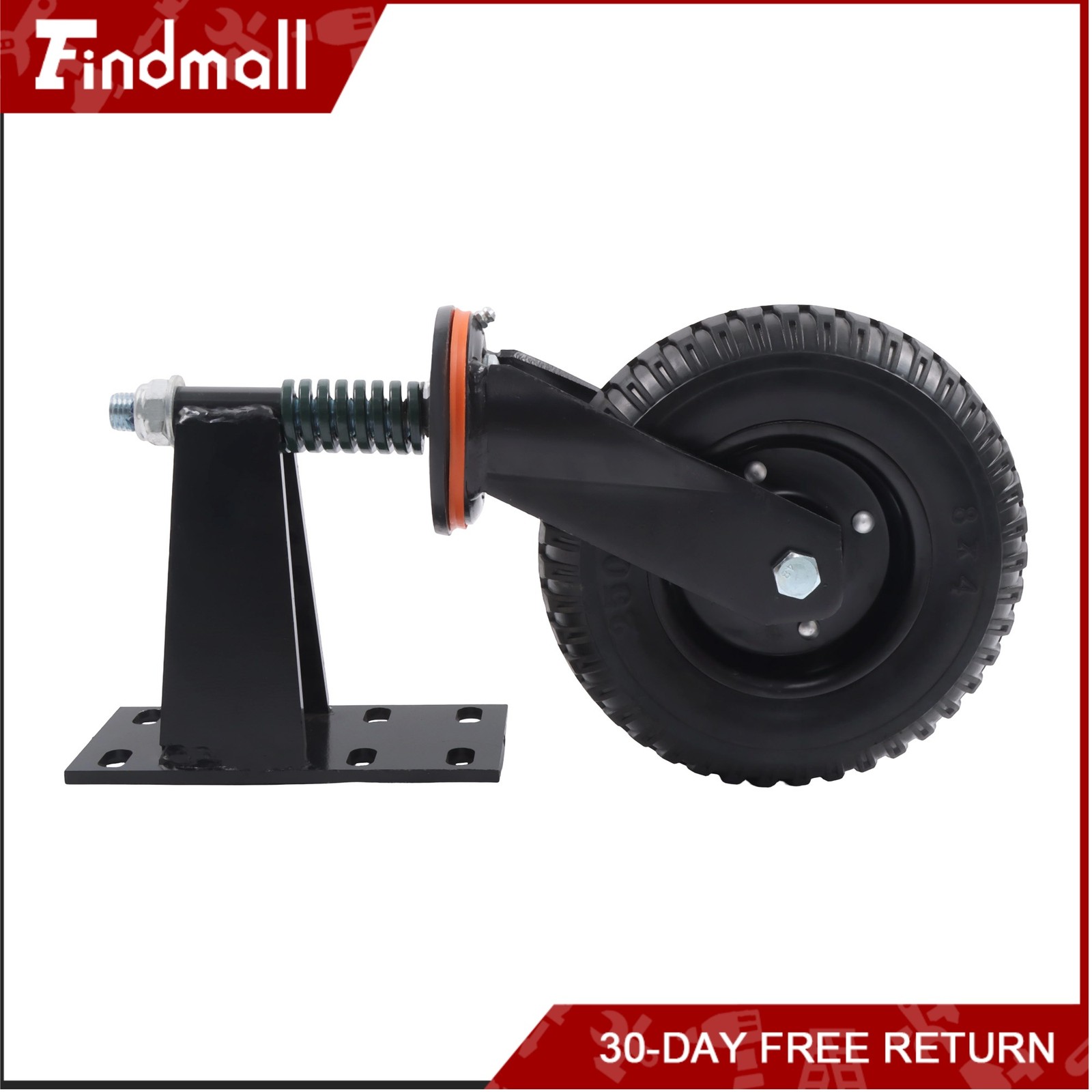 Findmall 2 Pcs Gate Casters 8″ 600Lbs (Straight/U-Bolt) Spring-Loaded Caster
