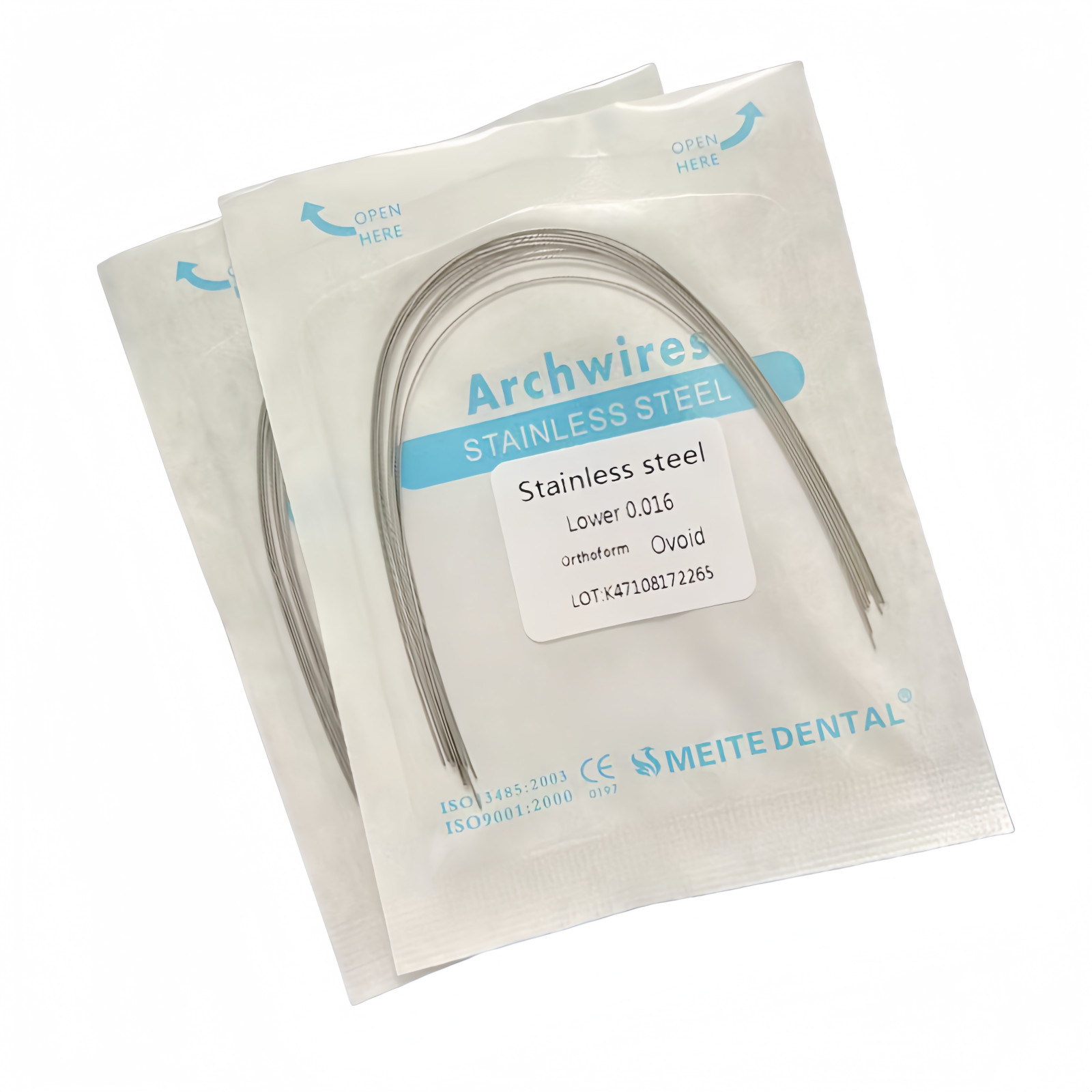 Dental Ortho Arch Wire NiTi Stainless Steel Ovoid/Natural Round Rectangular Wire