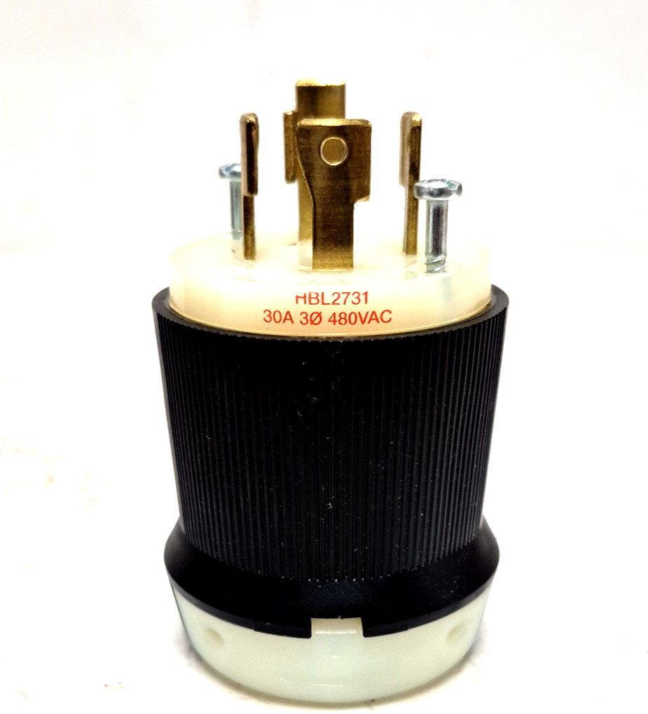 HUBBELL HBL2731 TWIST-LOCK PLUG IN SULGRIP 30A 480VAC 3 POLE 4 WIRE GROUNDING