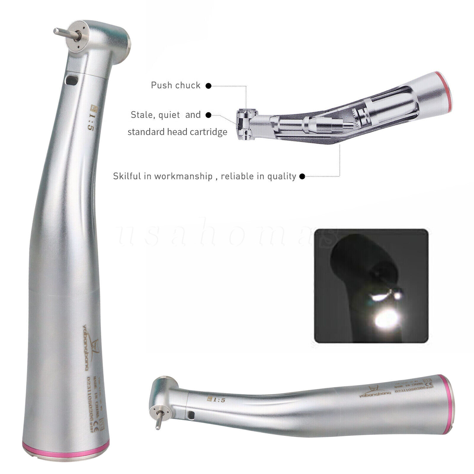 Woodpecker Style 1:5 Contra Angle LED Handpiece
