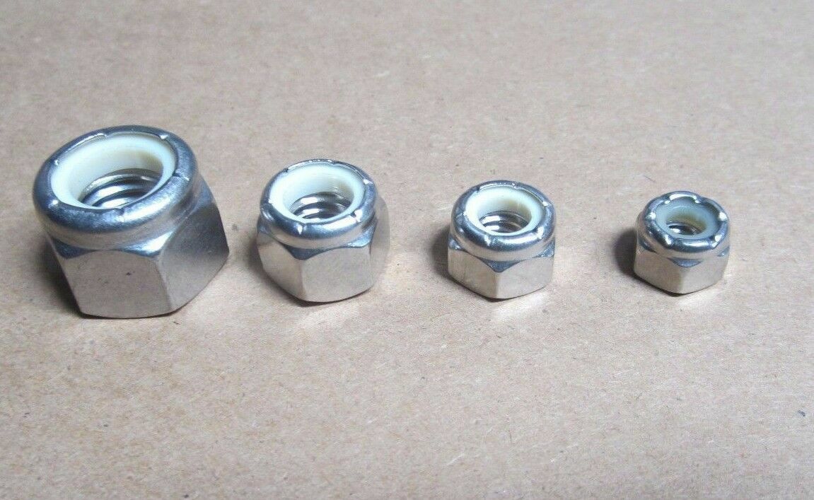 400 pcs ( Nyloks ) STAINLESS STEEL Nylon Insert Hex Lock nut Nut Assortment