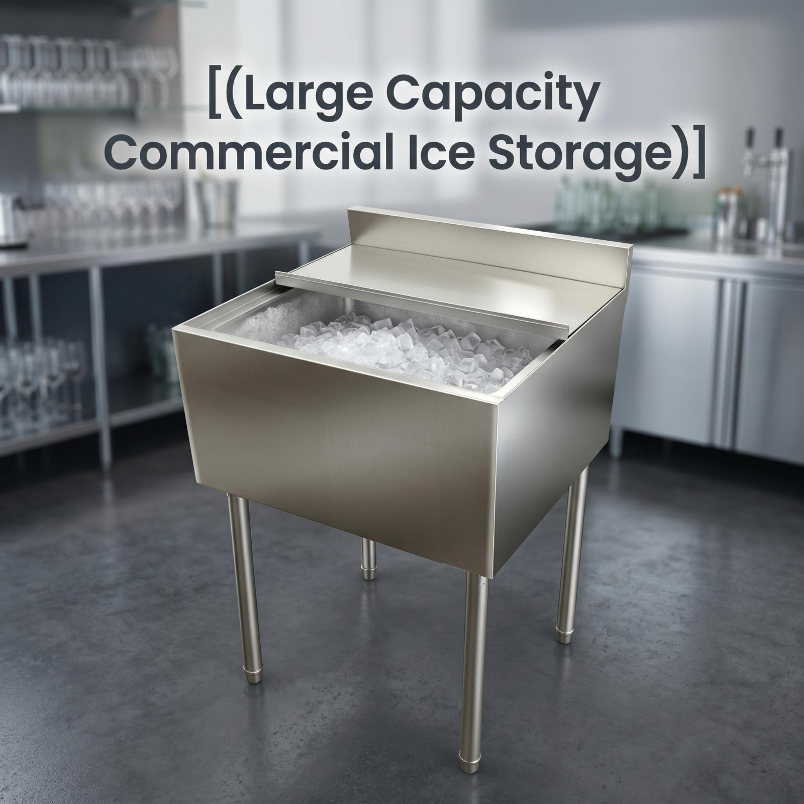 11×14in Stainless Steel Commercial Ice Bin w/Sliding Lid Drainage Ice Chest