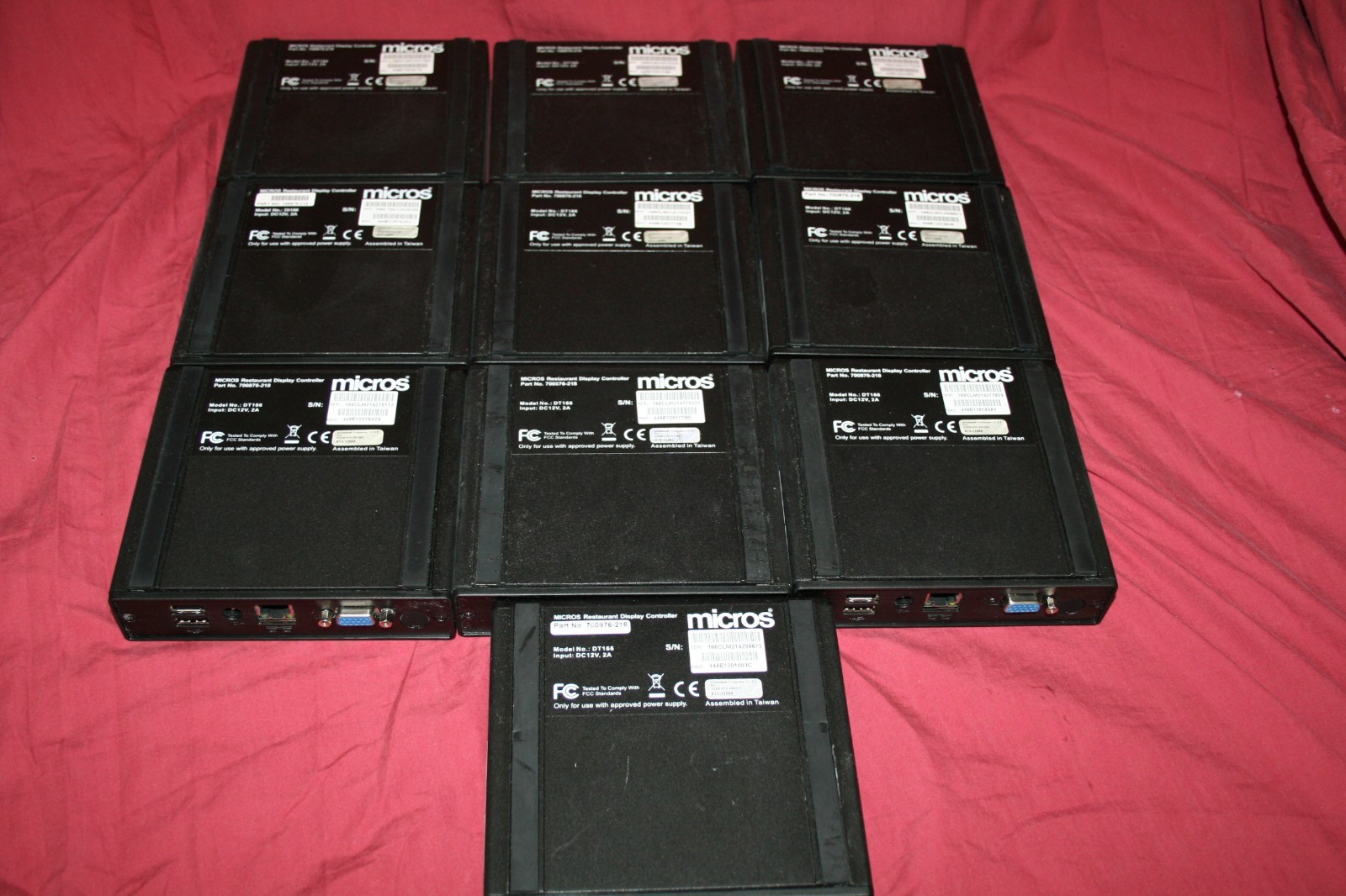 Lot of (10) Micros Oracle DT166 P/N 700876-218 windows CE 6.0 pro NO p. adapters