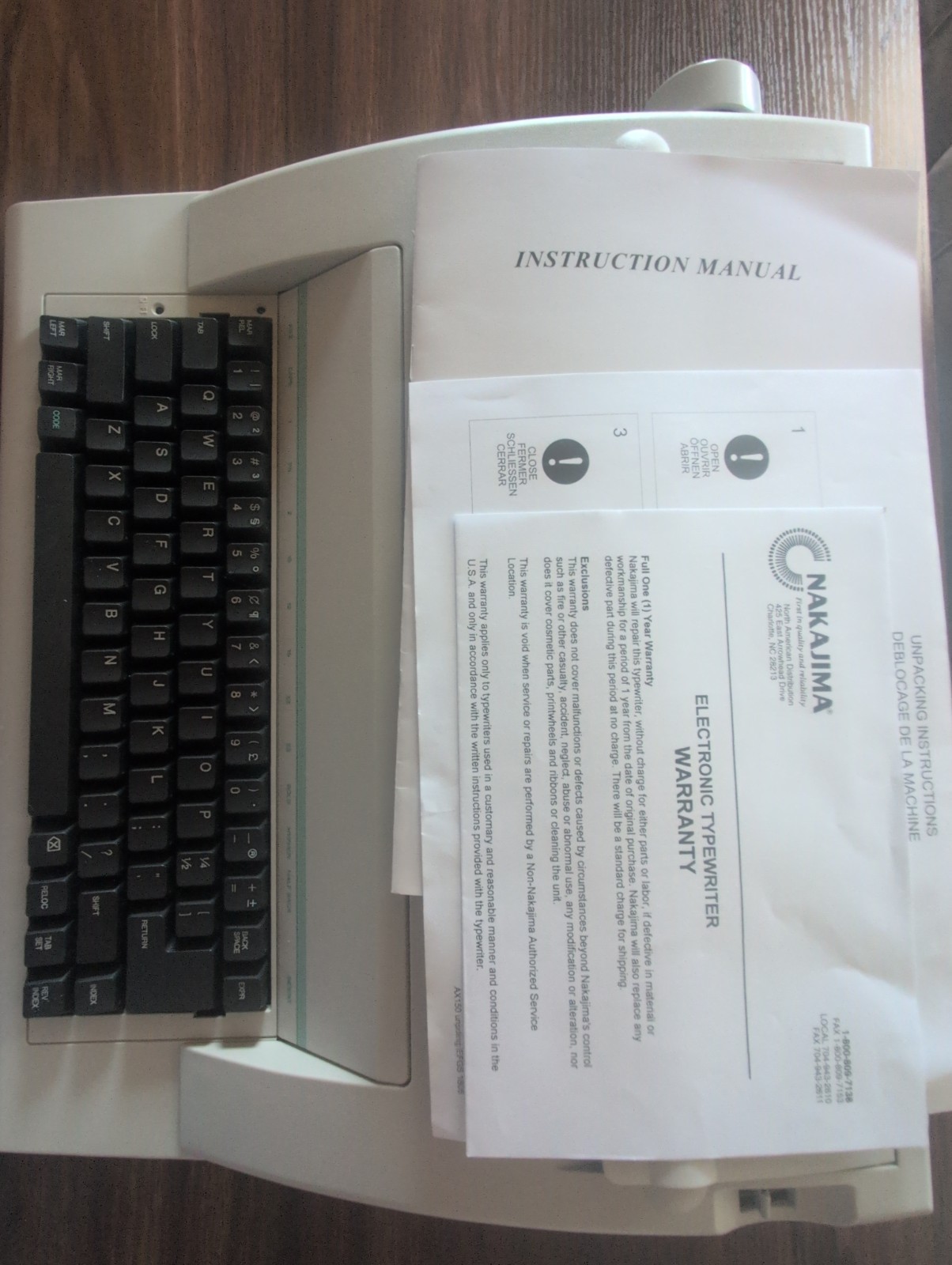 Nakajima Portable Electronic Typewriter Series WPT-150 Model AX-150 Works Great