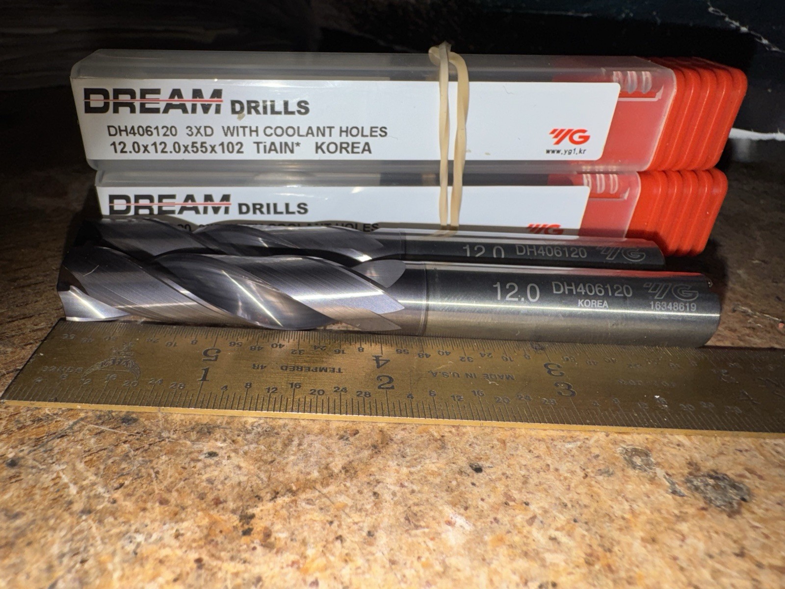 12.0×12.0x55x102 2FL THRU-COOLANT DREAM DRILLS (2PCS)YG NEW CARB/COAT TiAlN