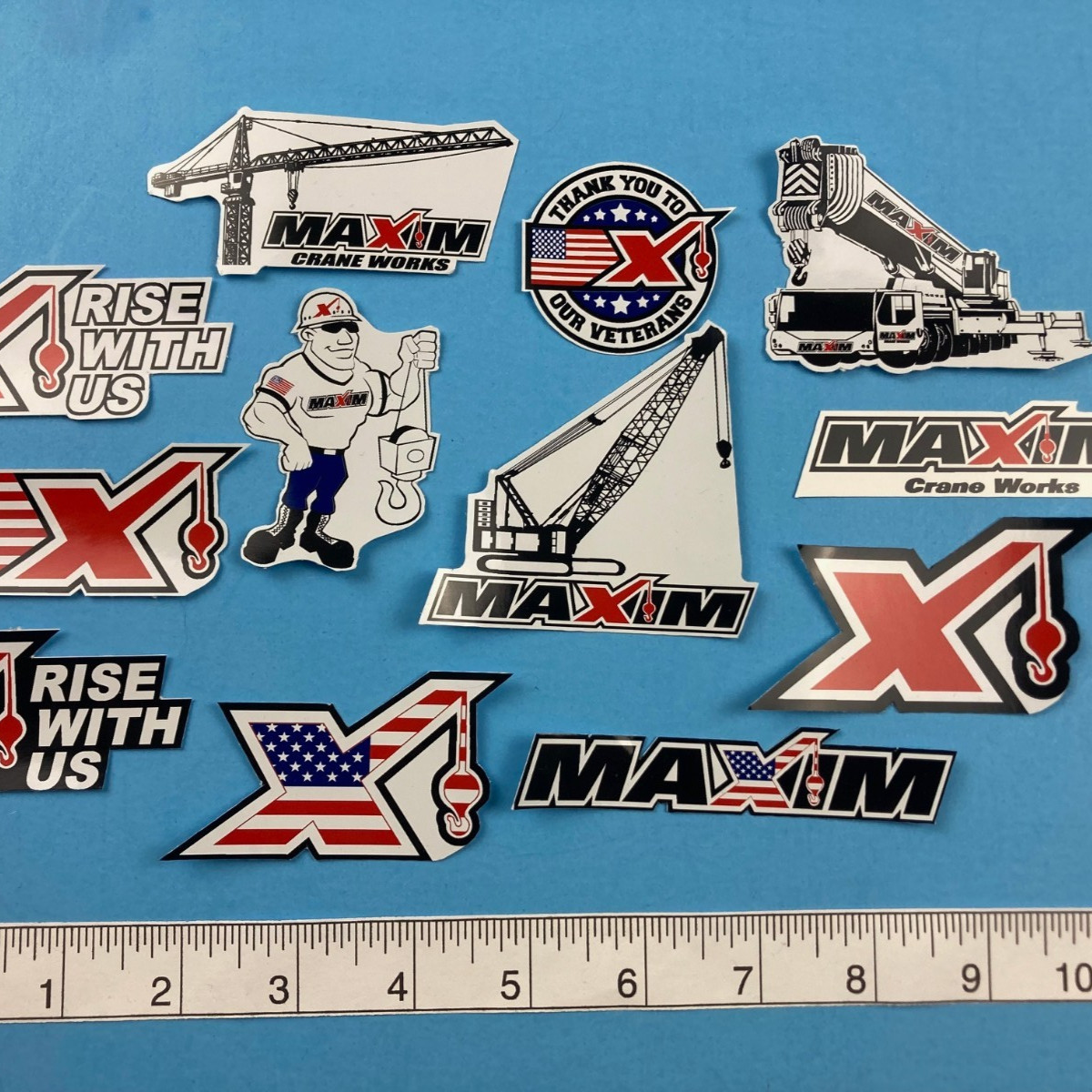 Hard Hat Decal Stickers MAXIM Shane McCrane Tower Crane Crawler Cranes Veteran’s