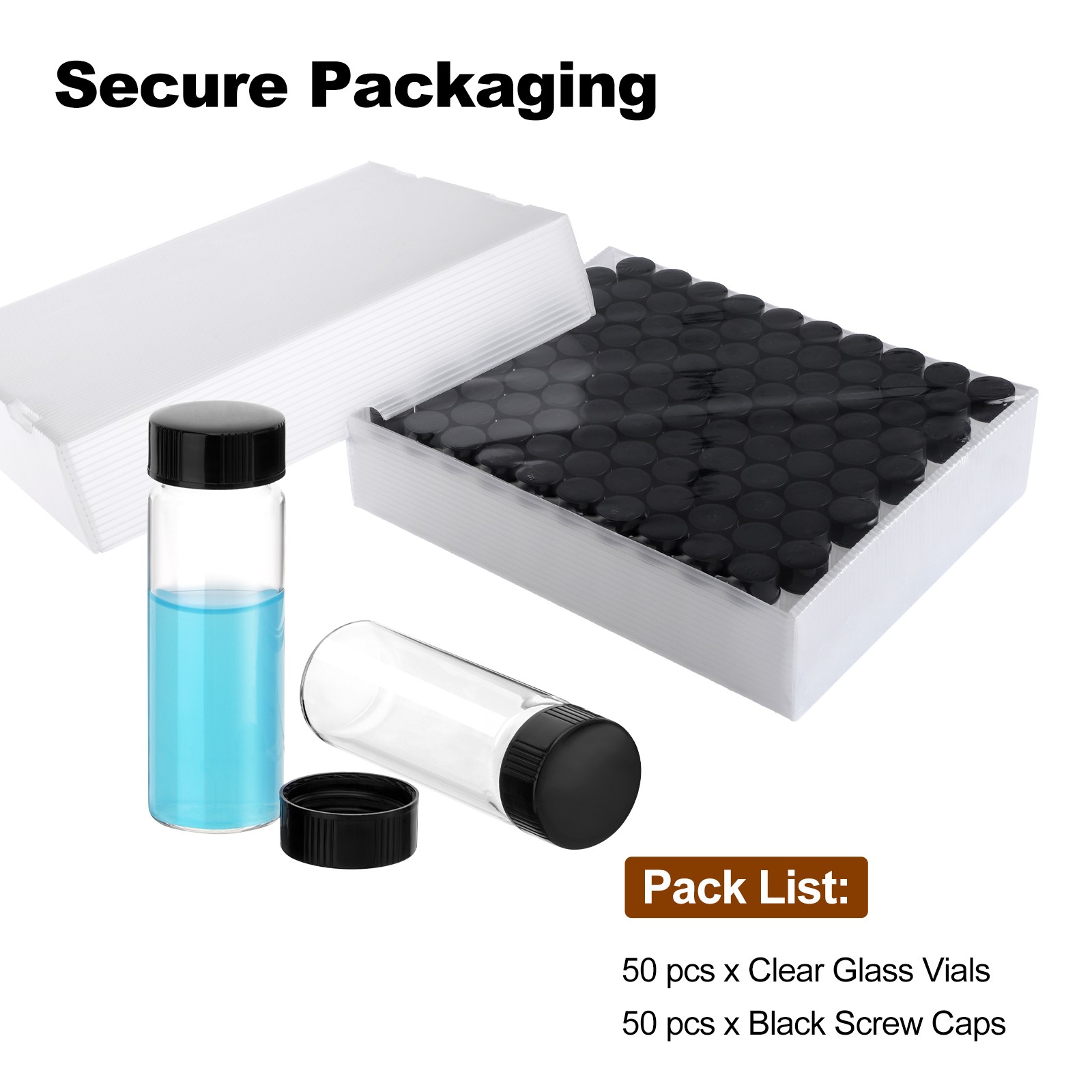 500pcs 4/10/30ml Clear Essential Oil Small Sample Glass Vials Bottles Containers
