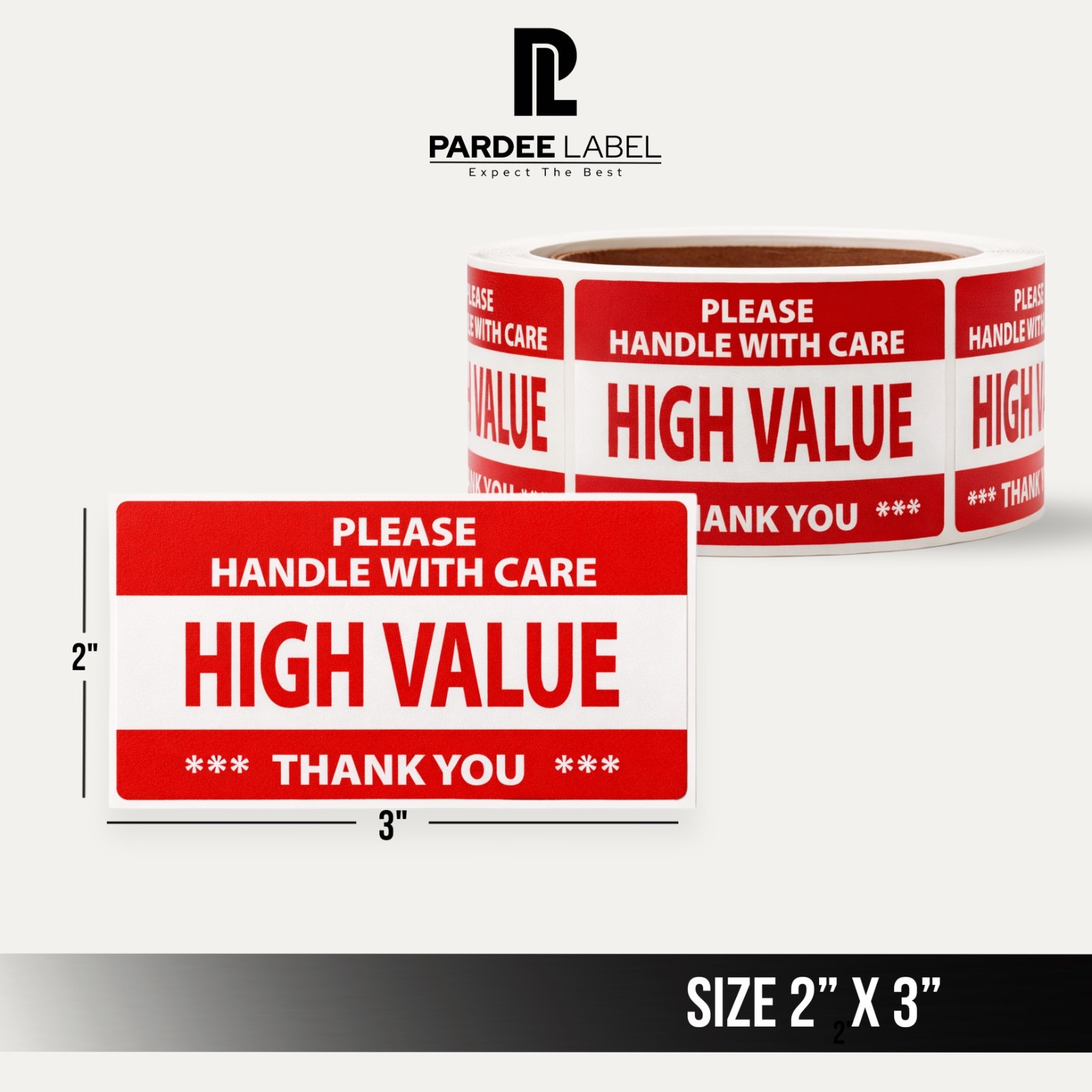High Value Shipping Stickers – Handle With Care – 250/ Roll Red labels