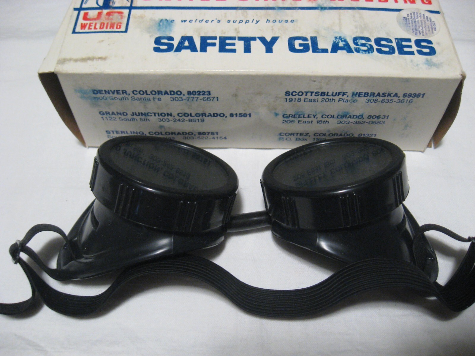 Vintage U.S. Welding Dark Green Lens Adjustable Safety Glasses/Goggles M-5H