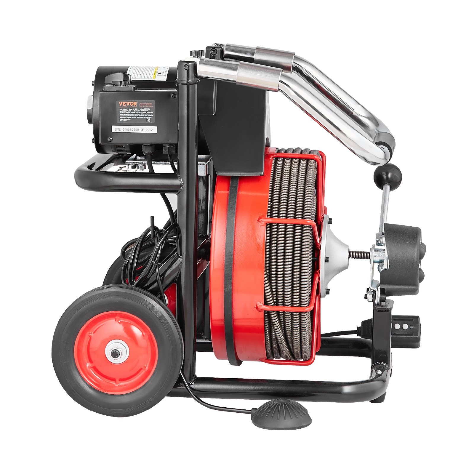 Automatic Feed Drain Cleaner Machine Electric Auger CW CCW Control for Pipes