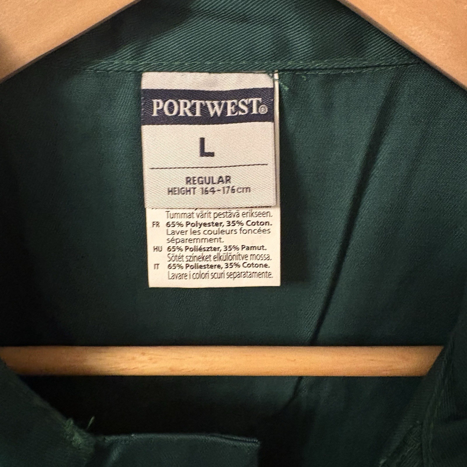 Portwest S999 Men’s L Work Coveralls Protective Polycotton Green Mechanics